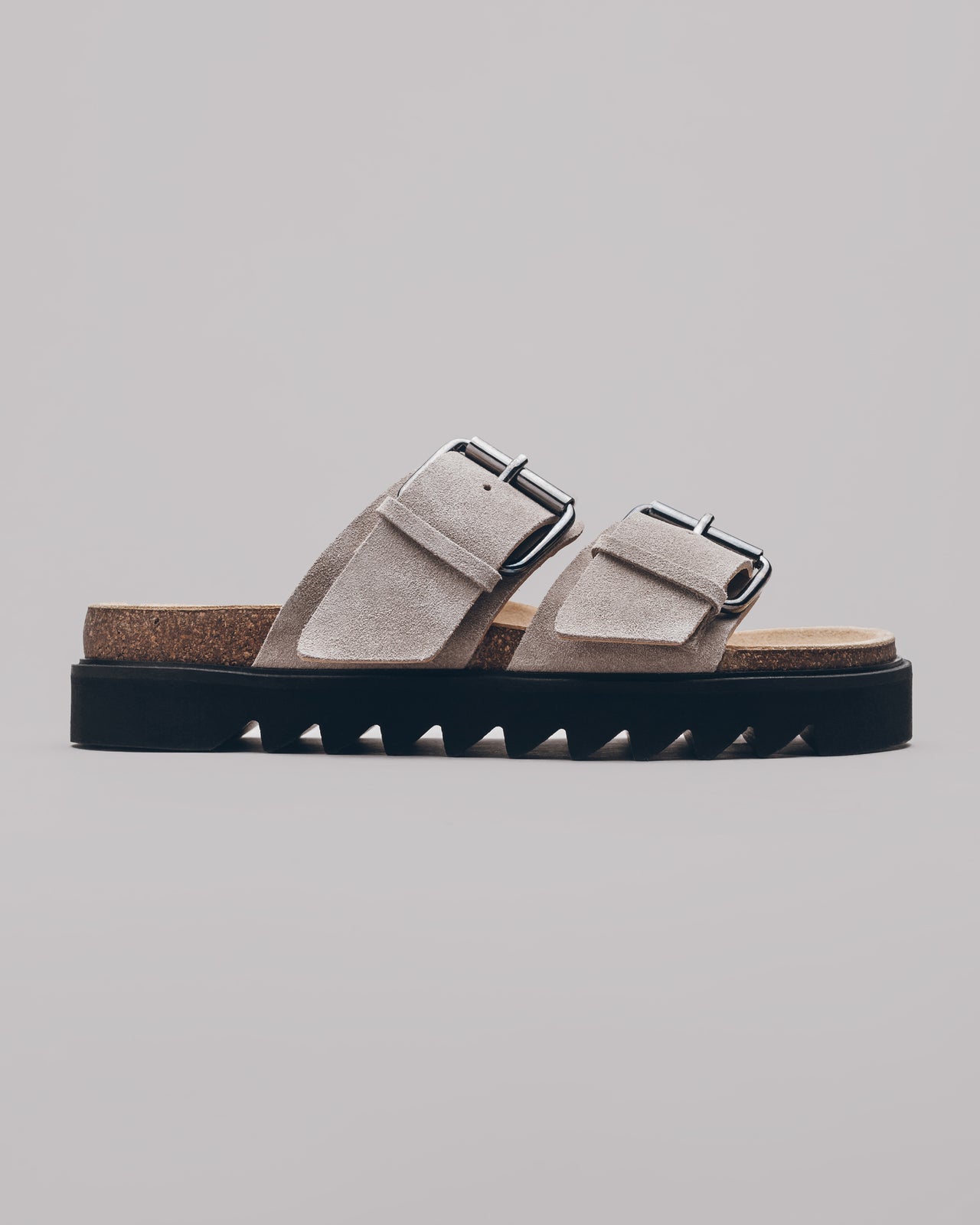 Beige Suede Buckle Sandals - Product photo