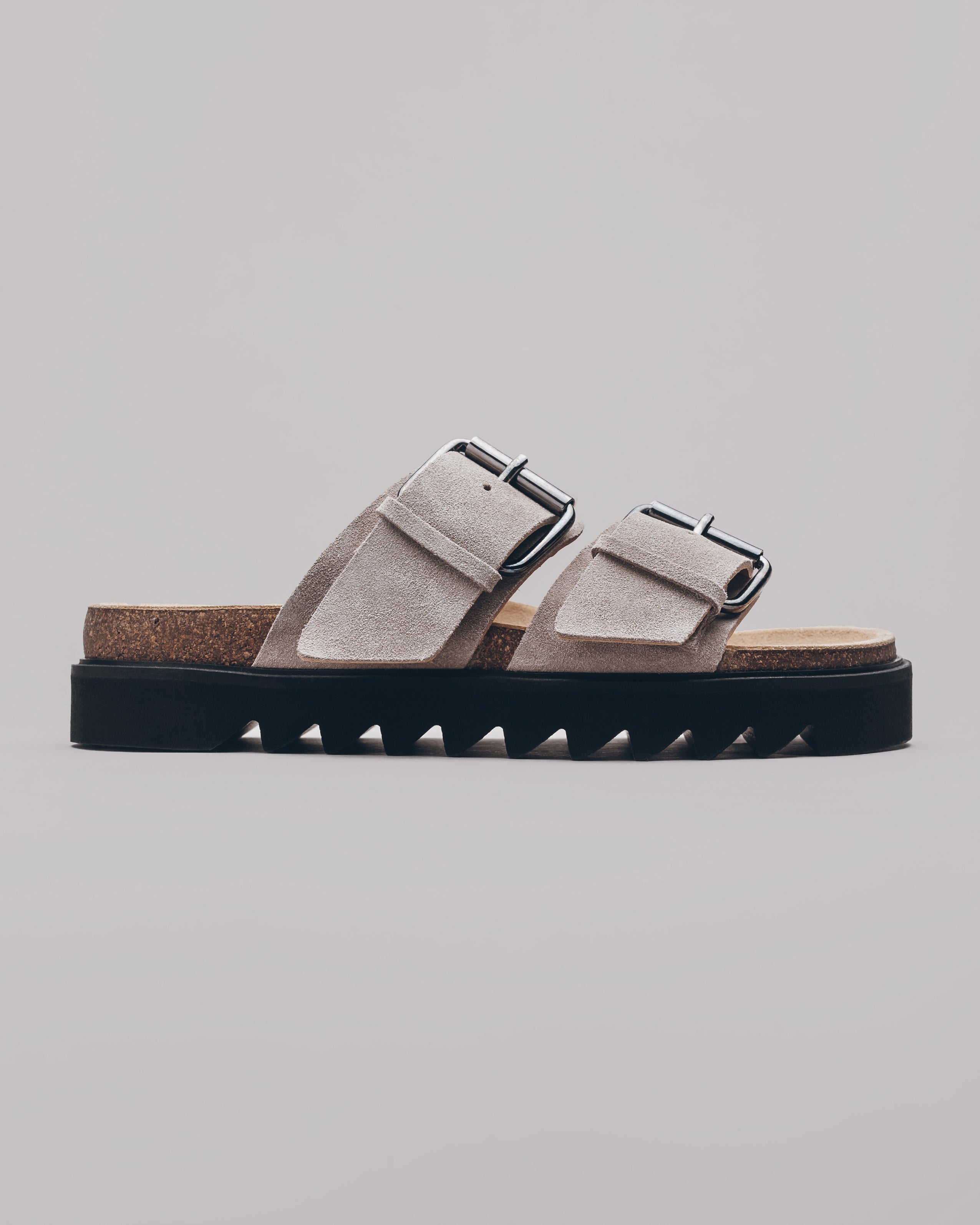 Beige Suede Buckle Sandals - Product photo