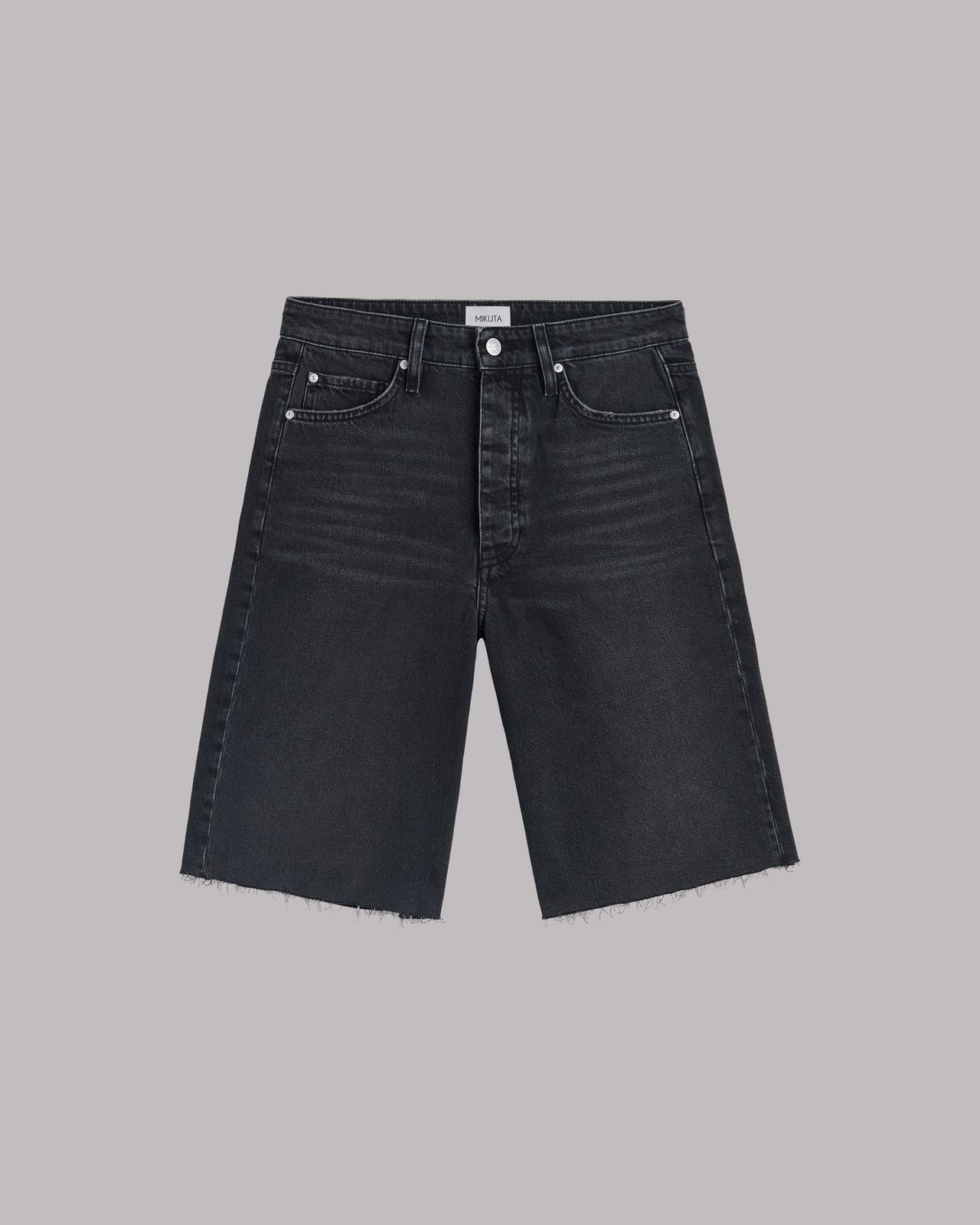 Black Bermuda Denim Shorts - Product photo