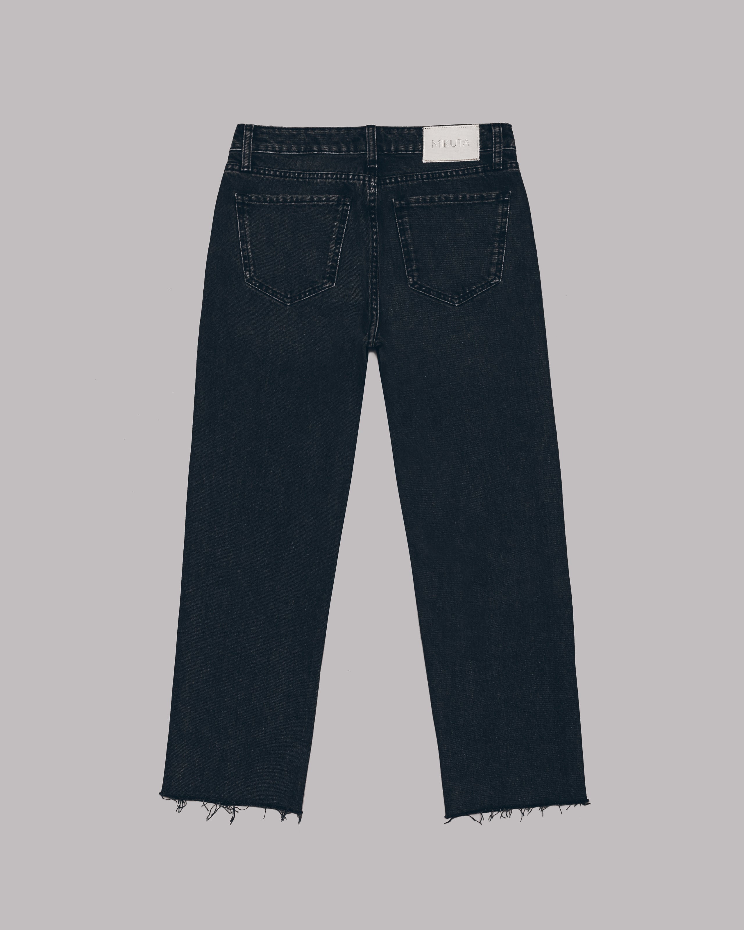 Black Cropped Straight Jeans - Product photo