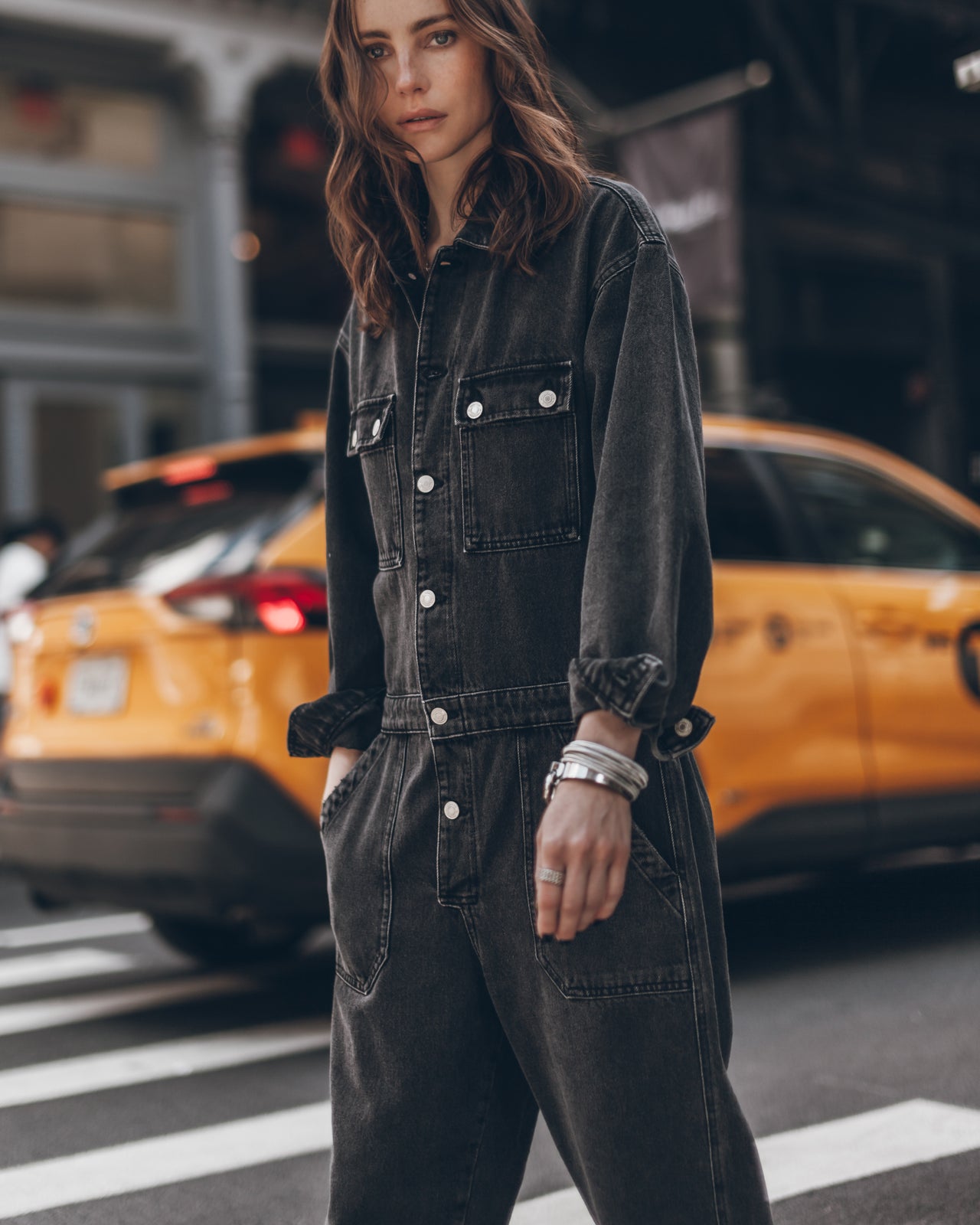 Black Denim Jumpsuit - Product photo