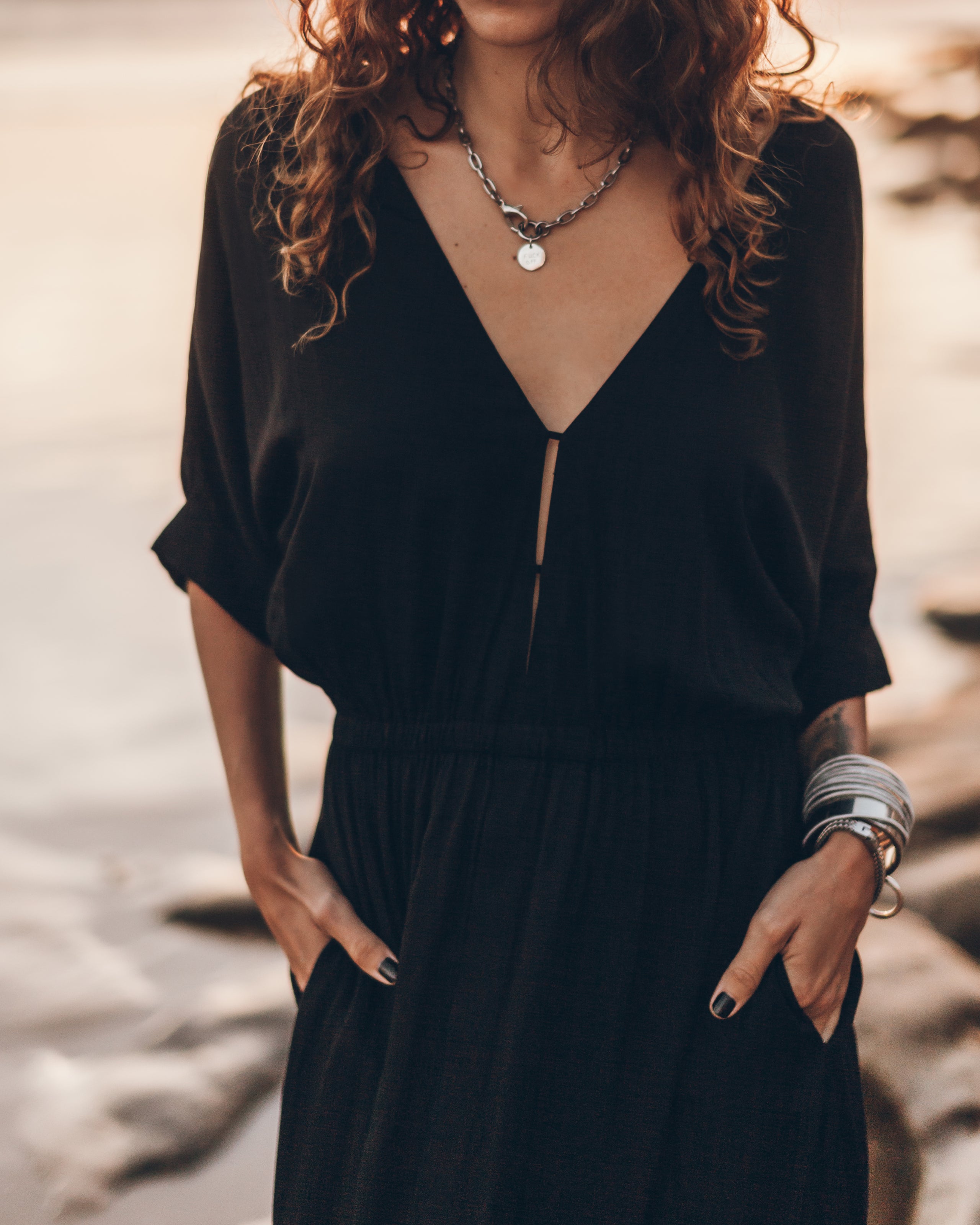 Black Long Chill Dress - Product photo