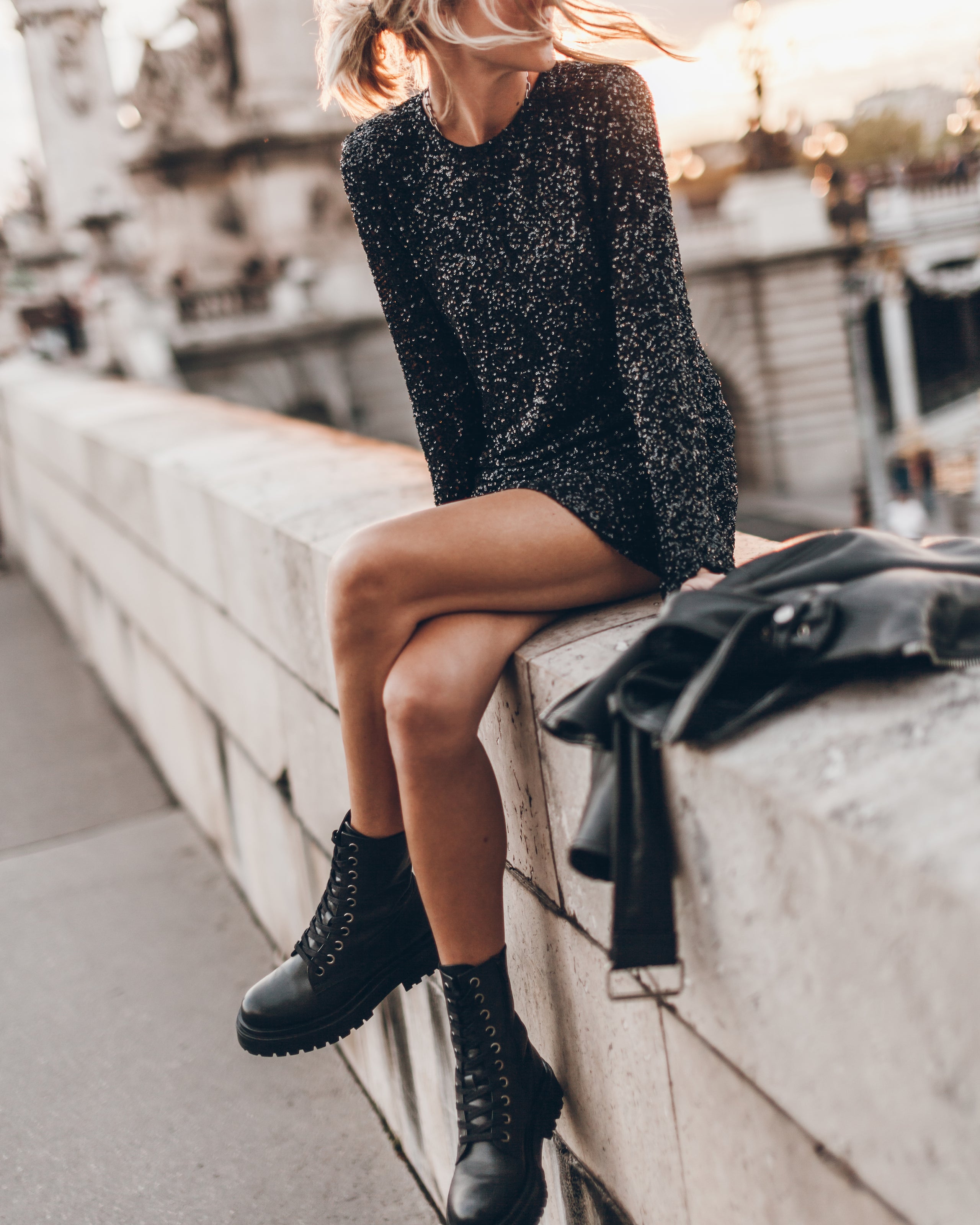 Black Sequin Dress - Product photo