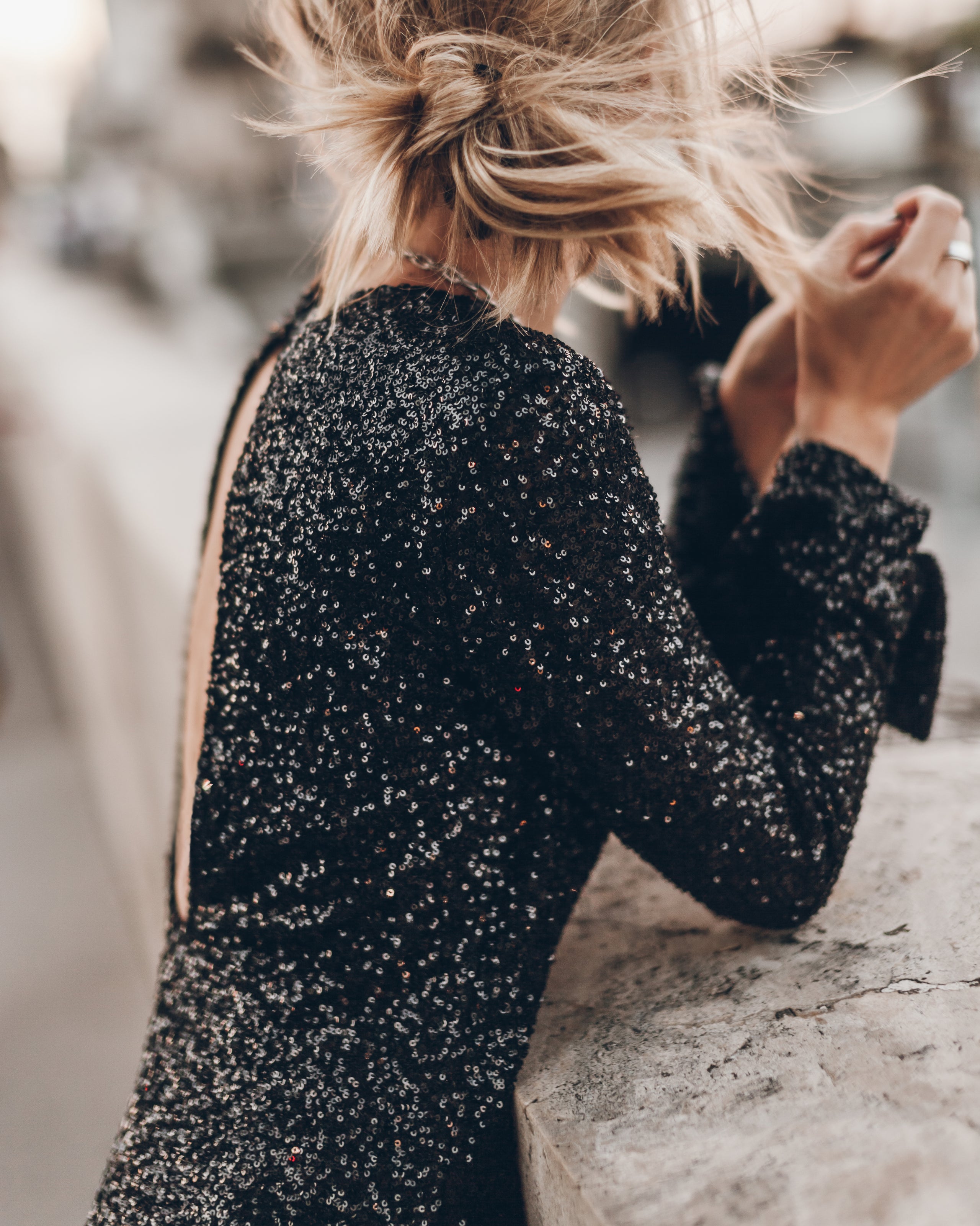 Black Sequin Dress - Product photo