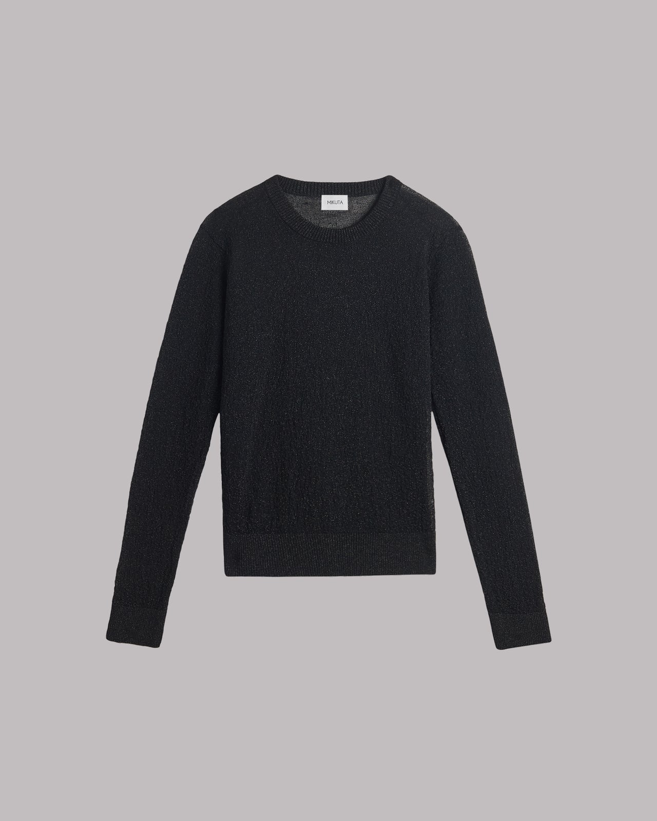 Black Sparkly Thin Knitted Sweater - Product photo
