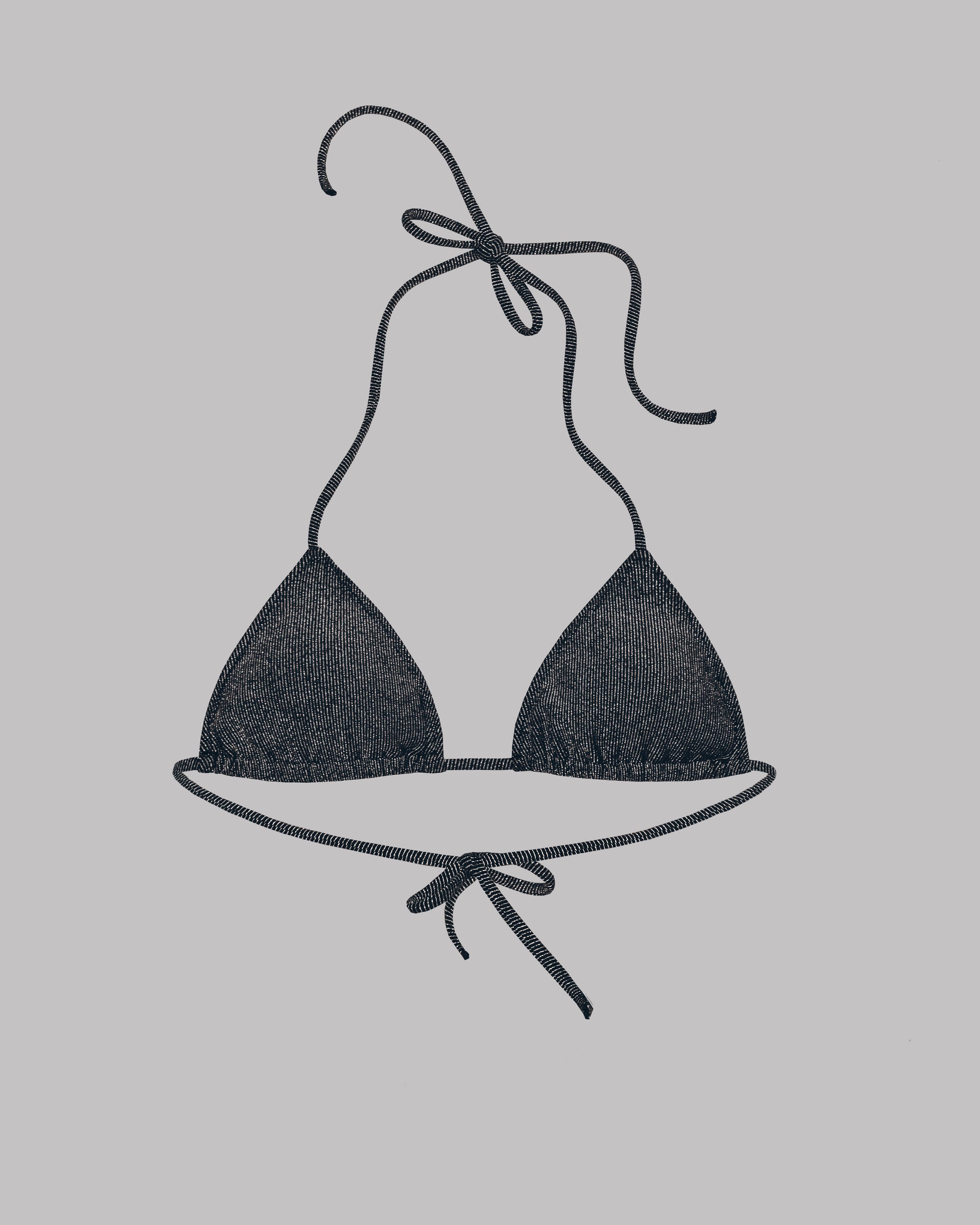 Black Sparkly Triangle Bikini Top - Product photo