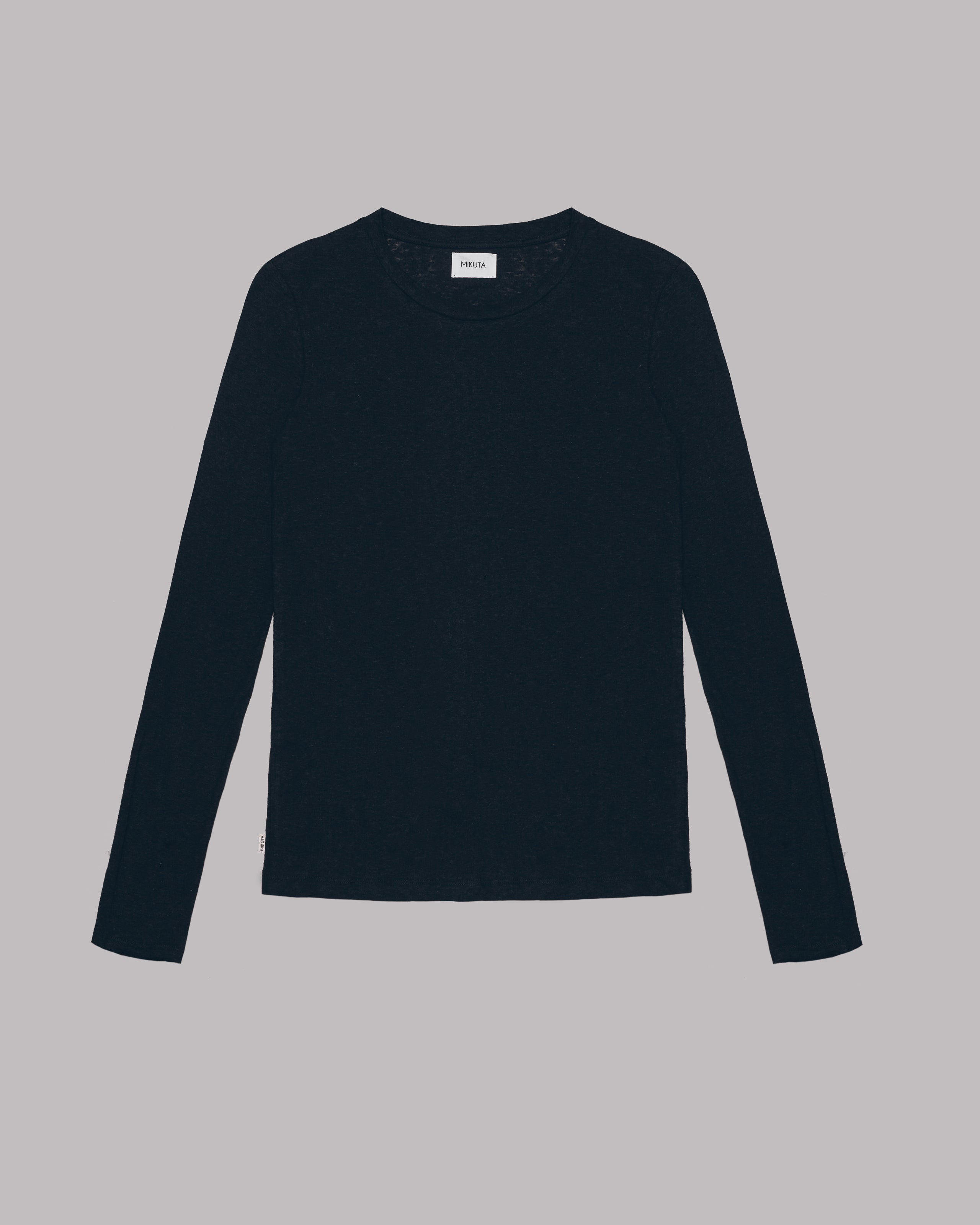 Black Thin Linen Longsleeve - Product photo
