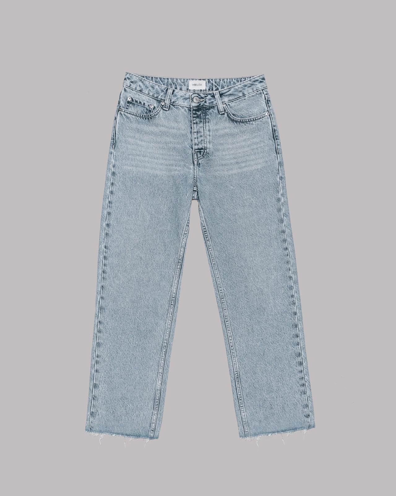 Blue Cropped Straight Jeans - Product photo