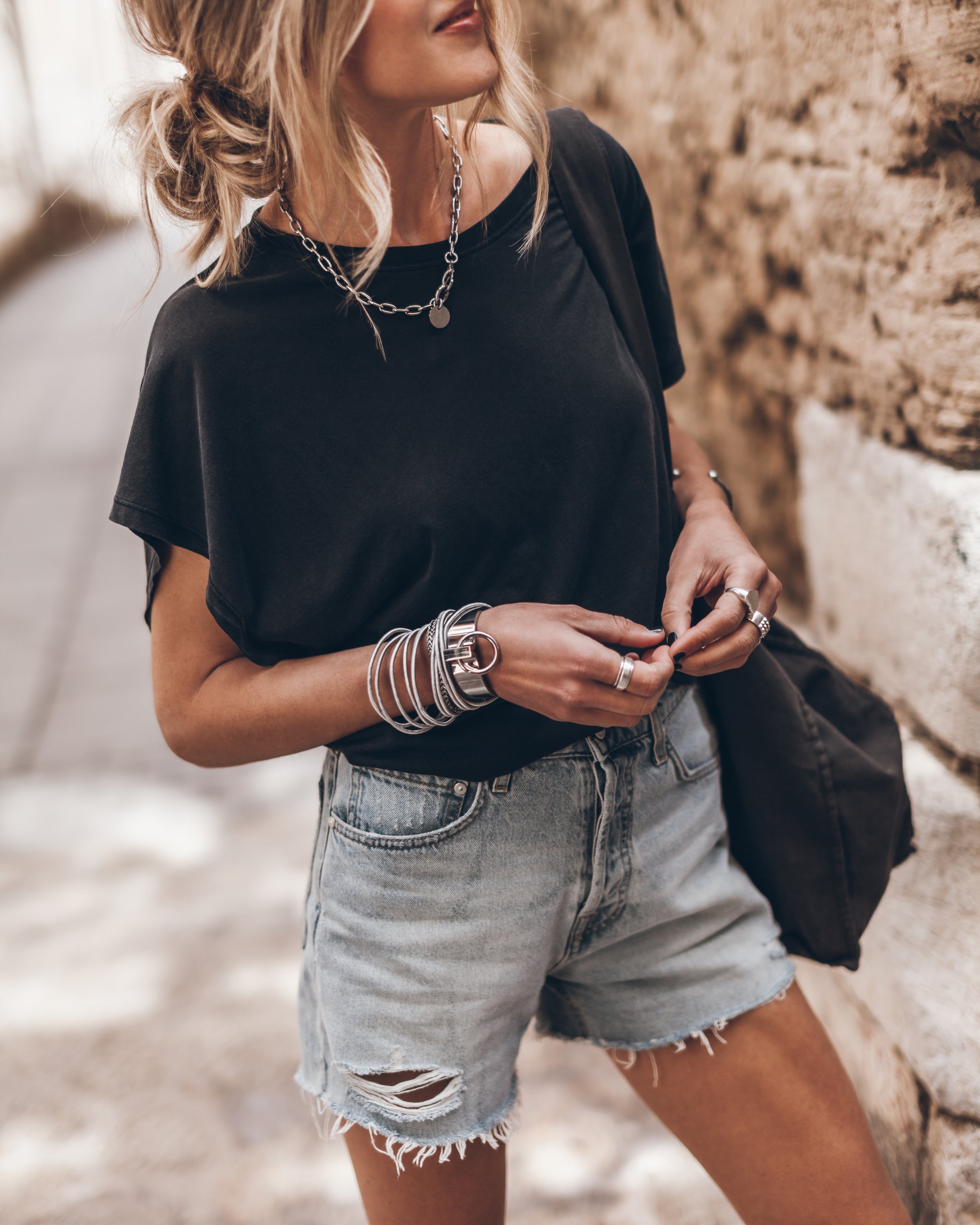Blue Denim Shorts - Product photo