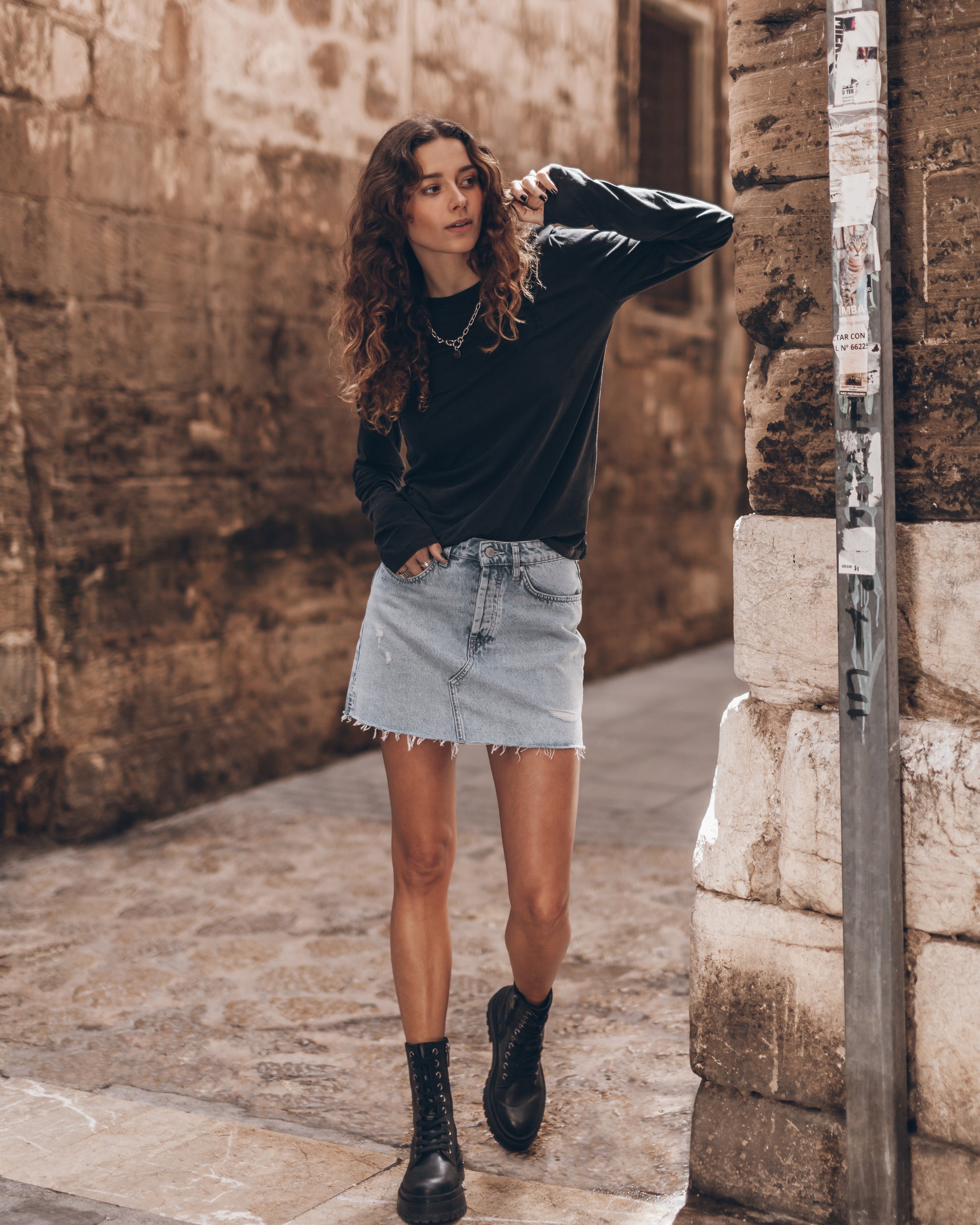 Blue Denim Skirt - Product photo