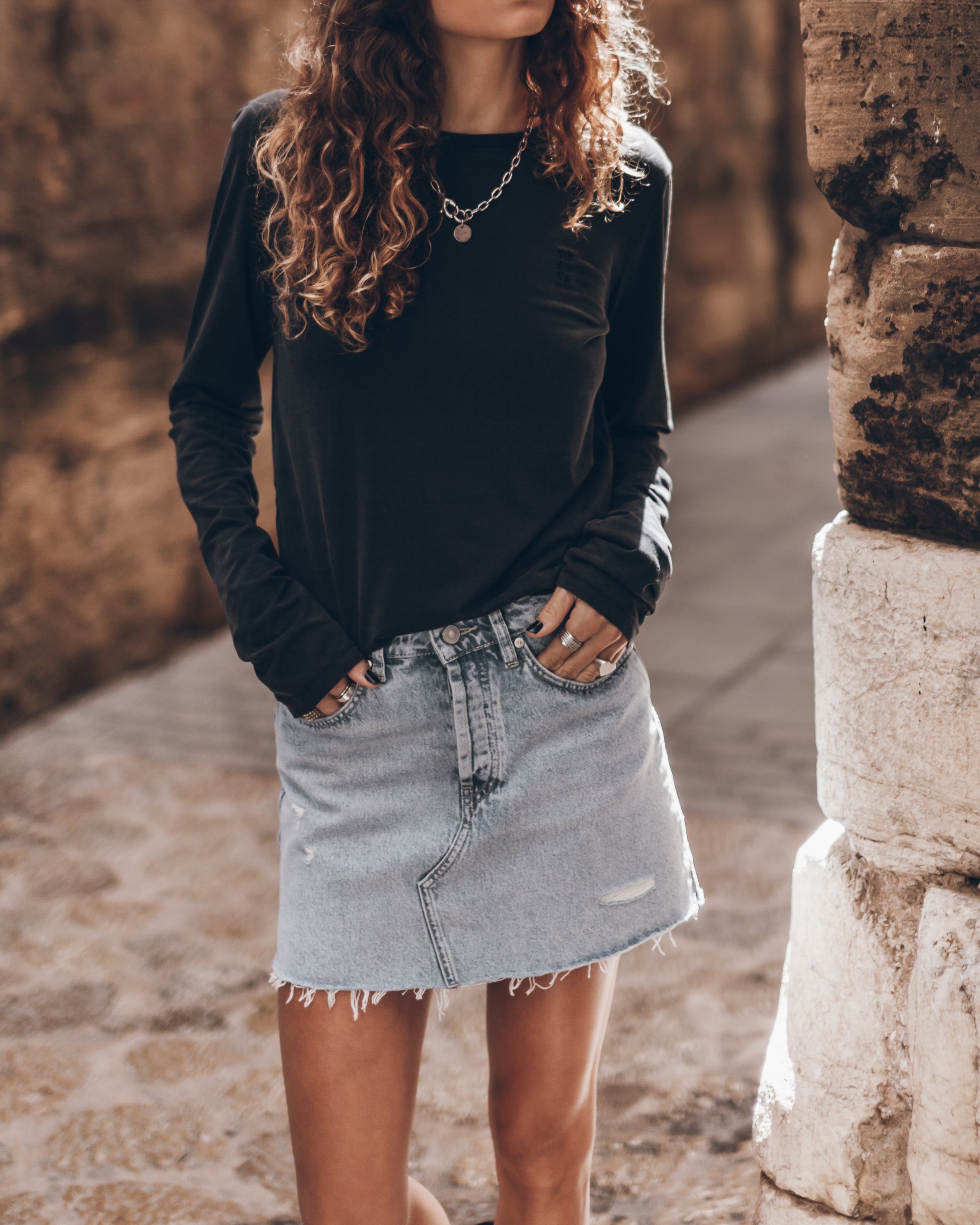 Blue Denim Skirt - Product photo