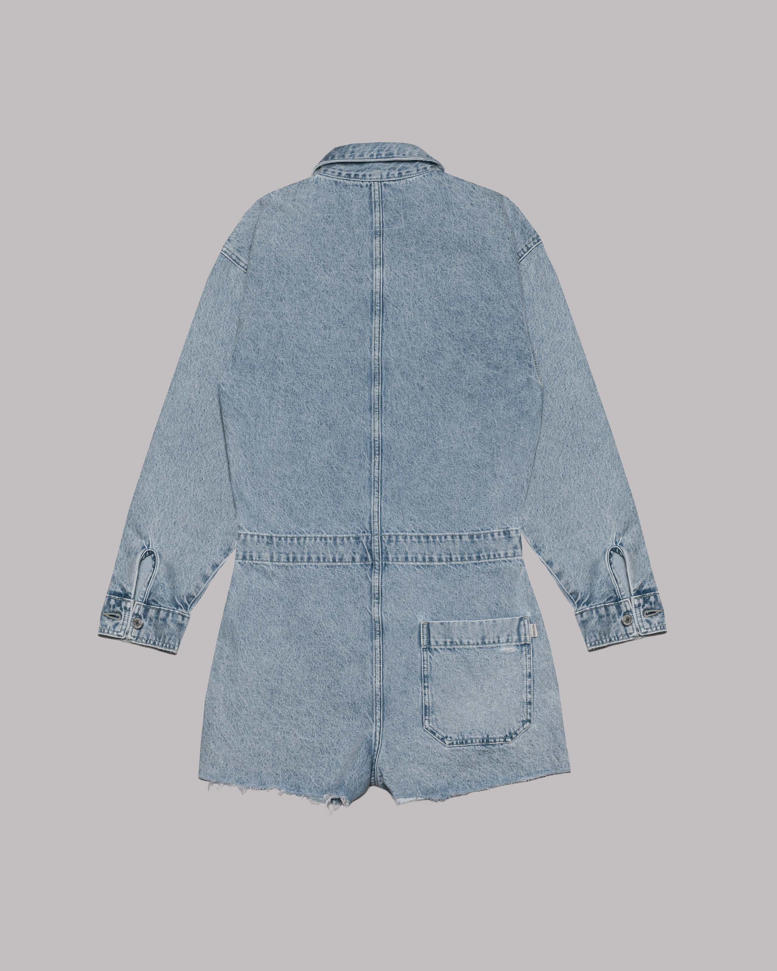 Blue Short Denim Jumpsuit - Product photo