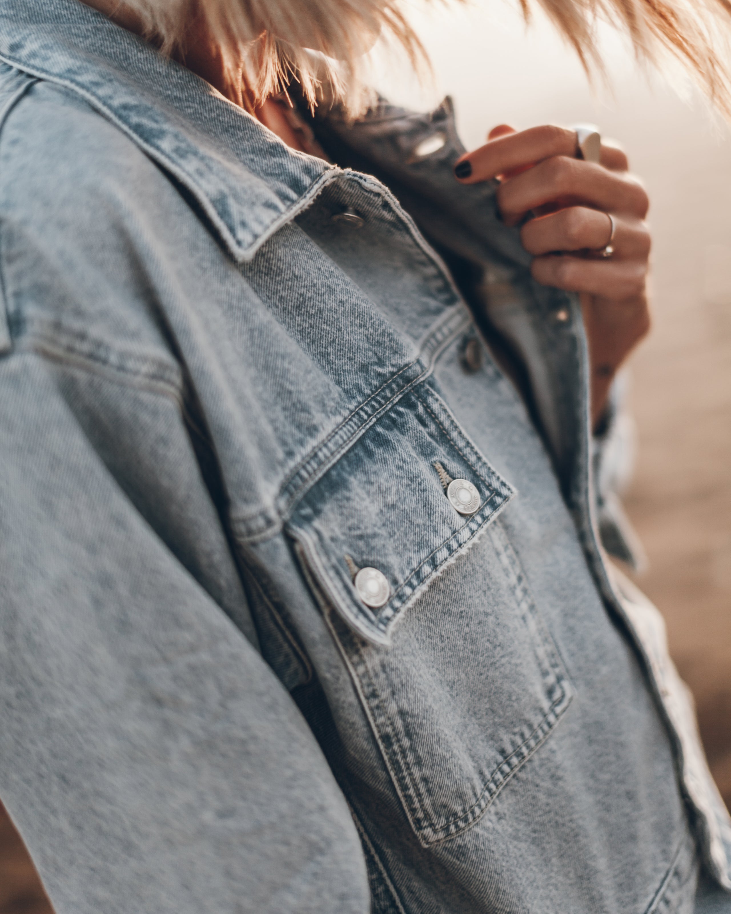 Blue Short Denim Jumpsuit - Product photo