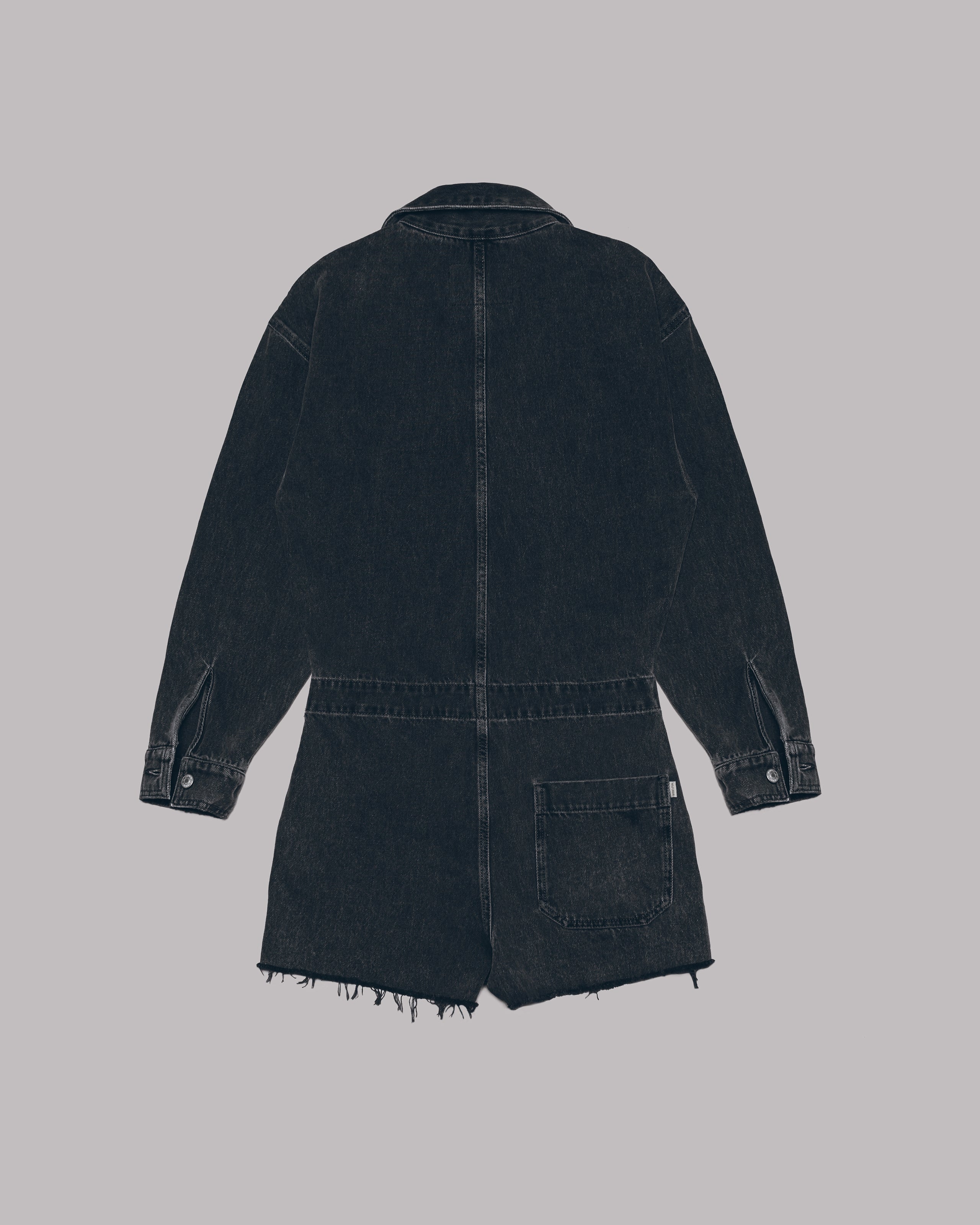 Charcoal Short Denim Jumpsuit - Product photo