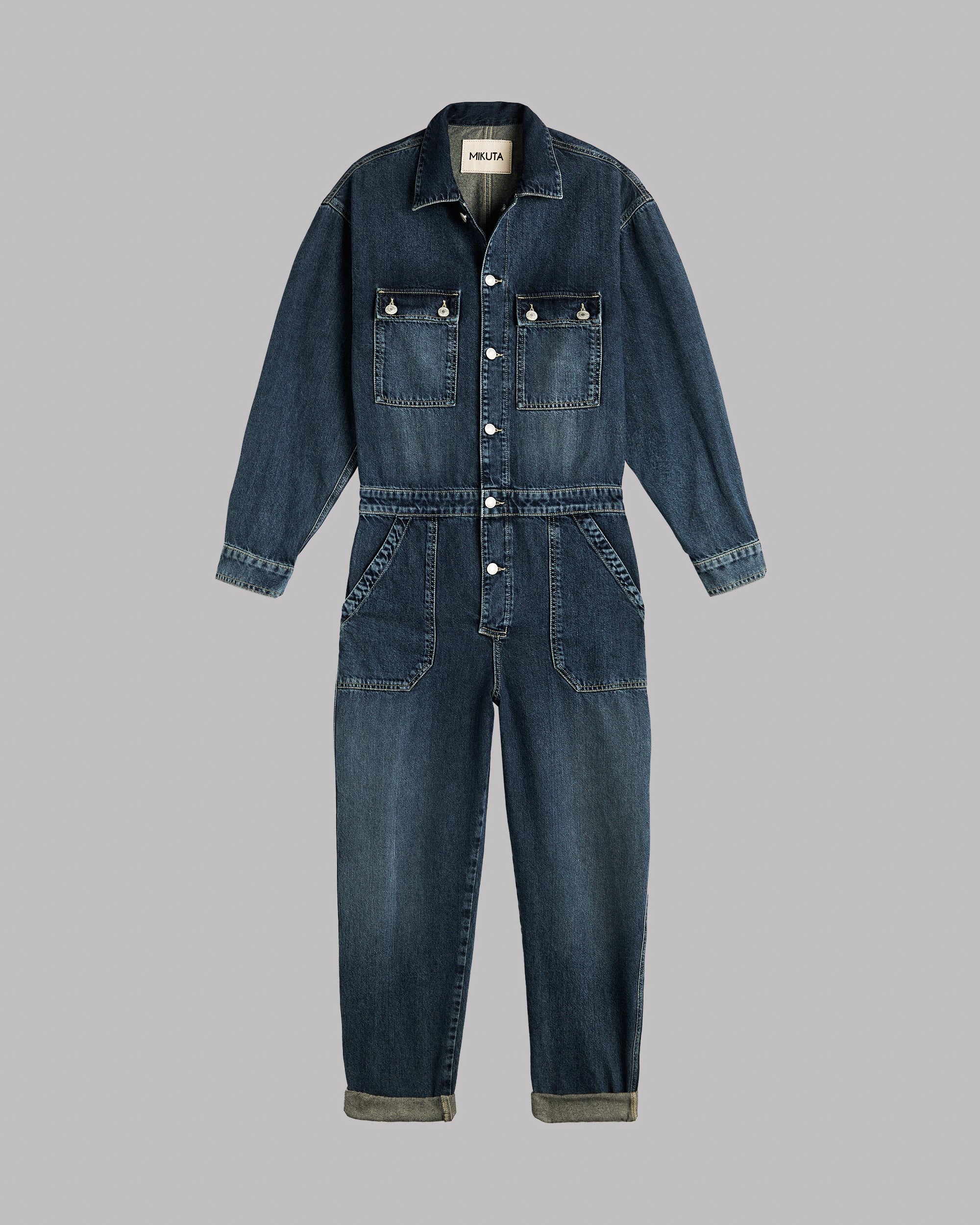 Dark Blue Denim Jumpsuit - Product photo