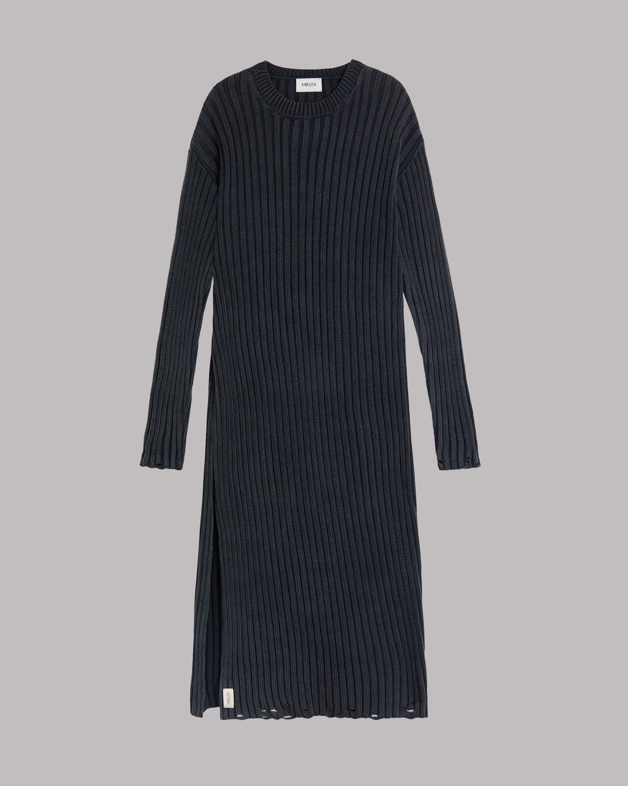 Dark Faded Knit Longsleeve Dress - Product photo