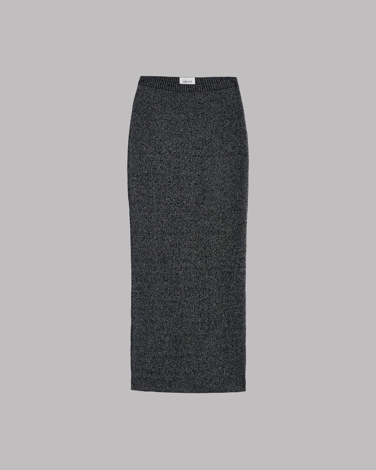 Dark Glitter Ribbed Long Tube Skirt - Product photo