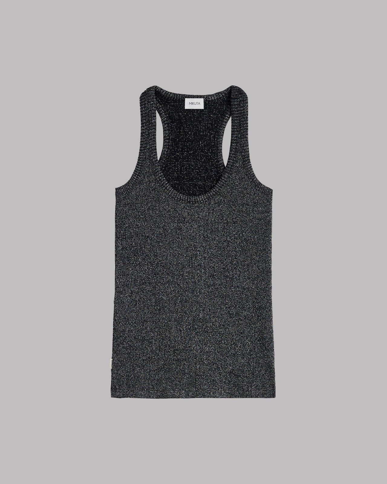 Dark Glitter Ribbed Tank Top - Product photo