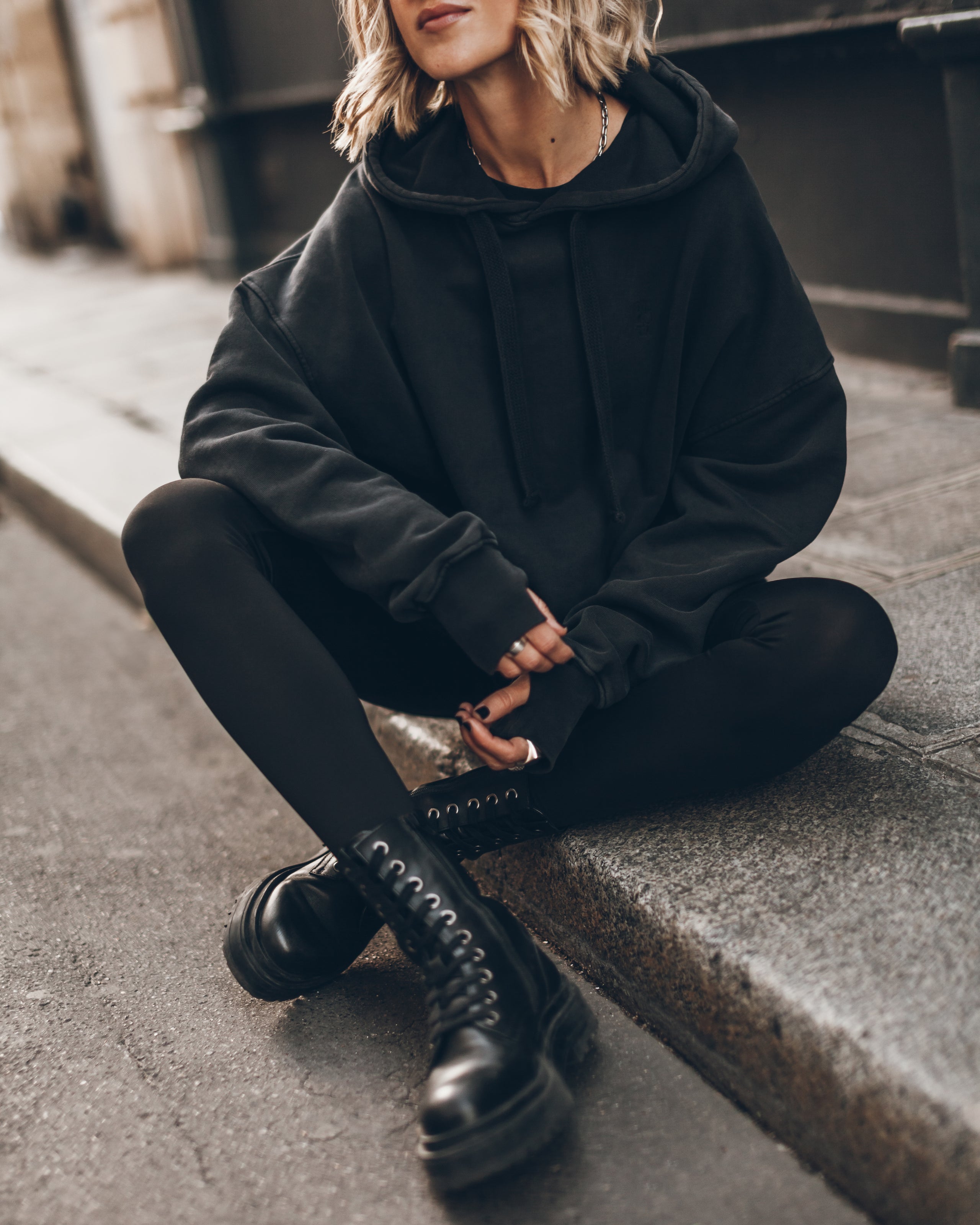 Dark Relaxed Hoodie - Product photo
