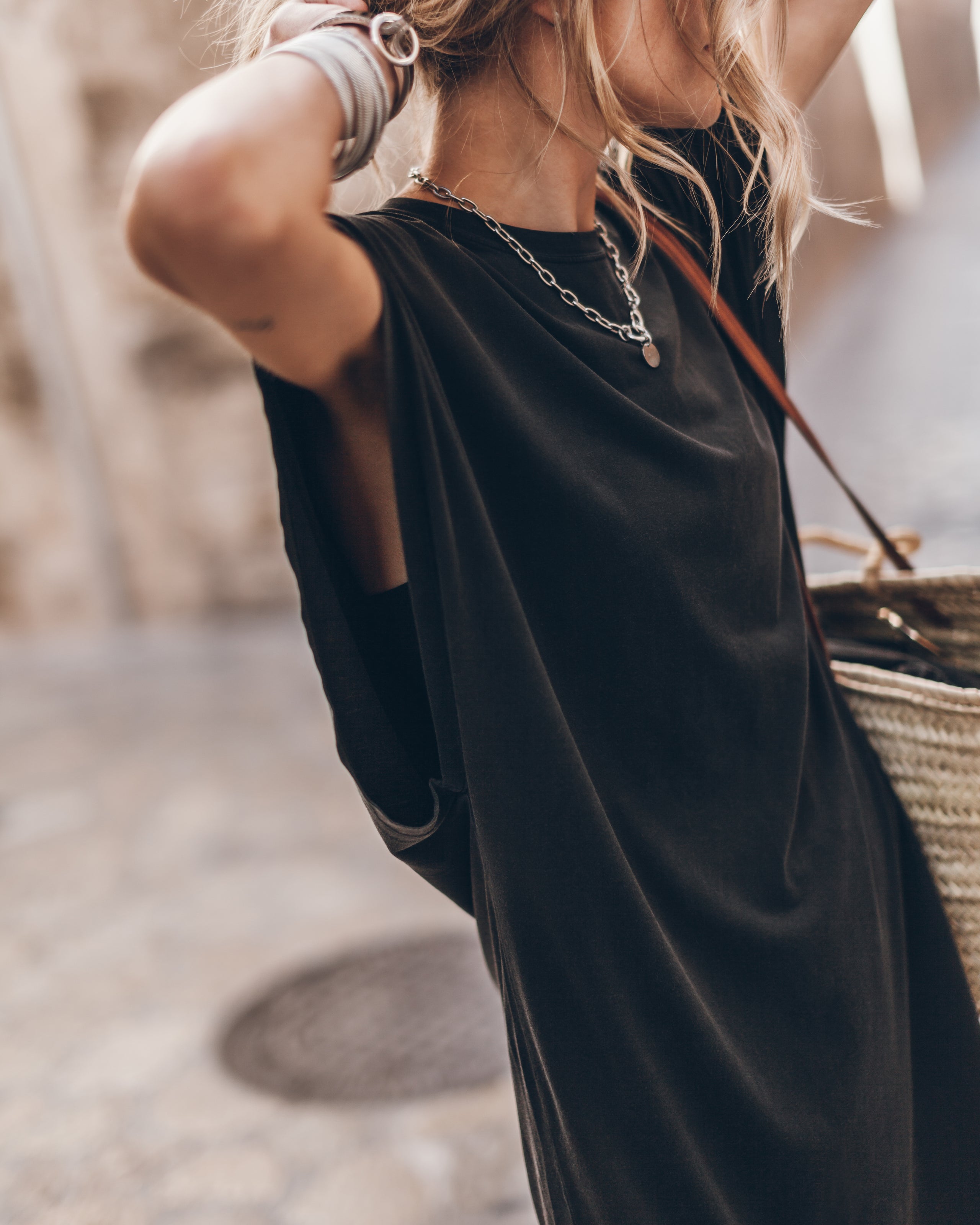 Dark Short Batwing Dress - Product photo