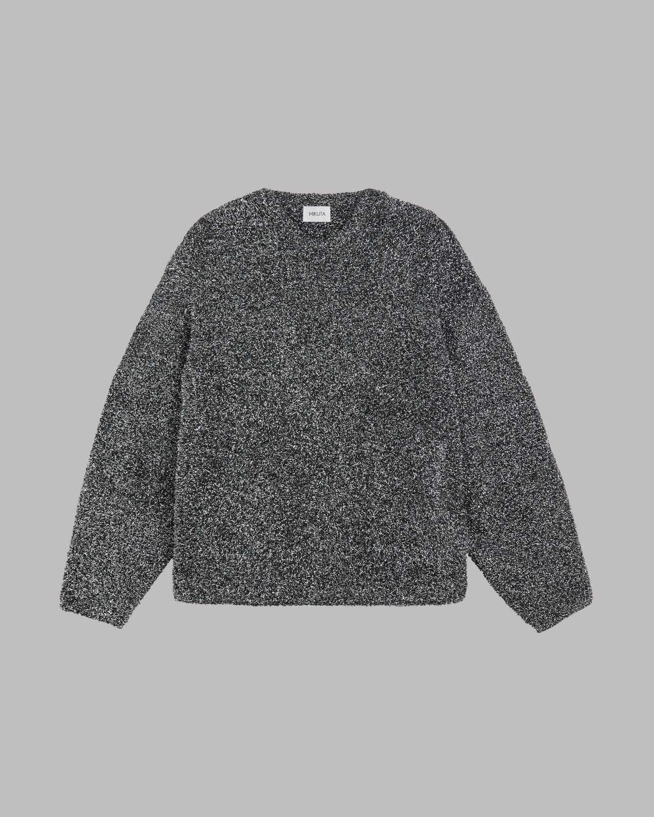 Grey Sparkly Fluffy Knit Sweater - Product photo