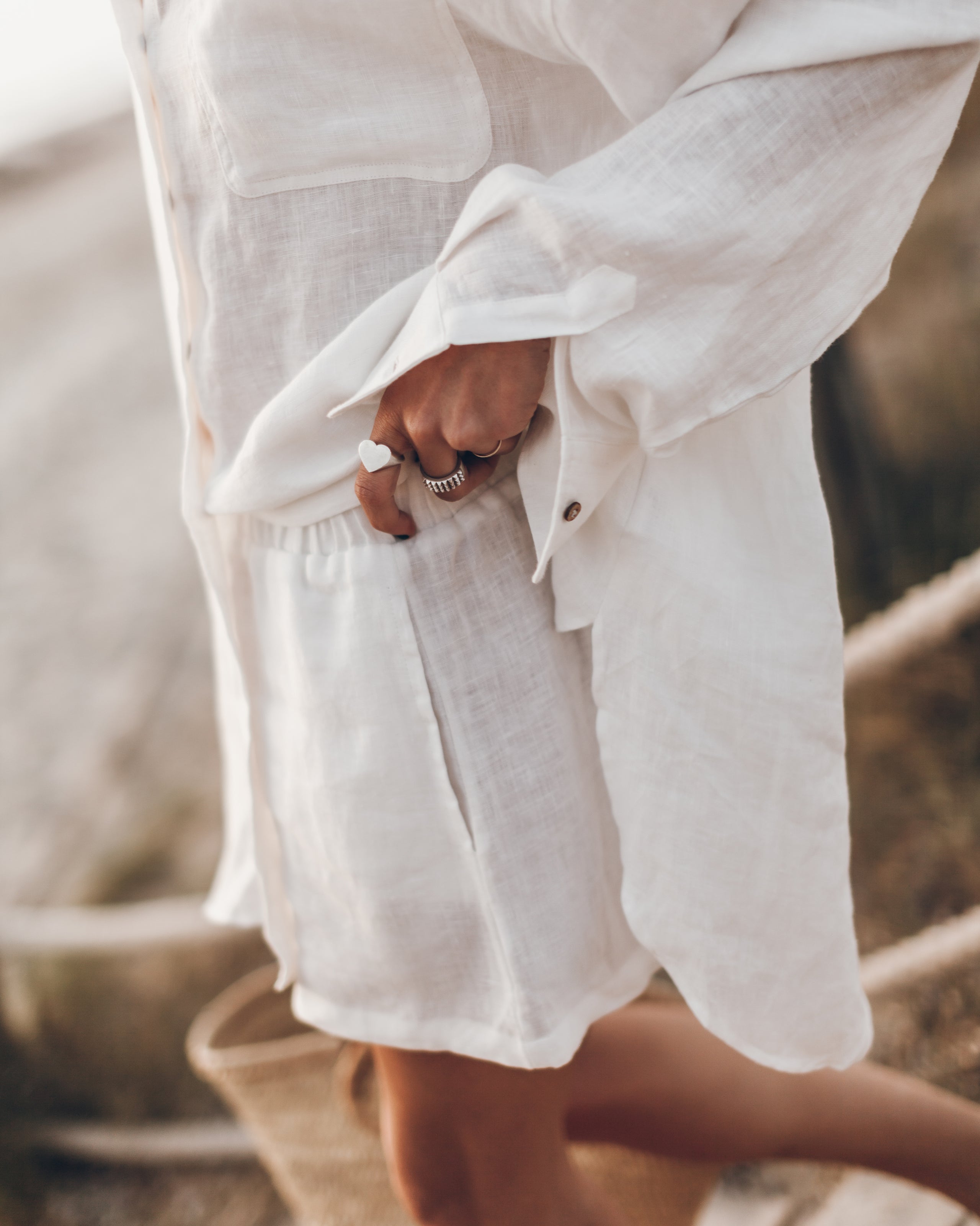 Light Linen Shirt Shorts - Product photo