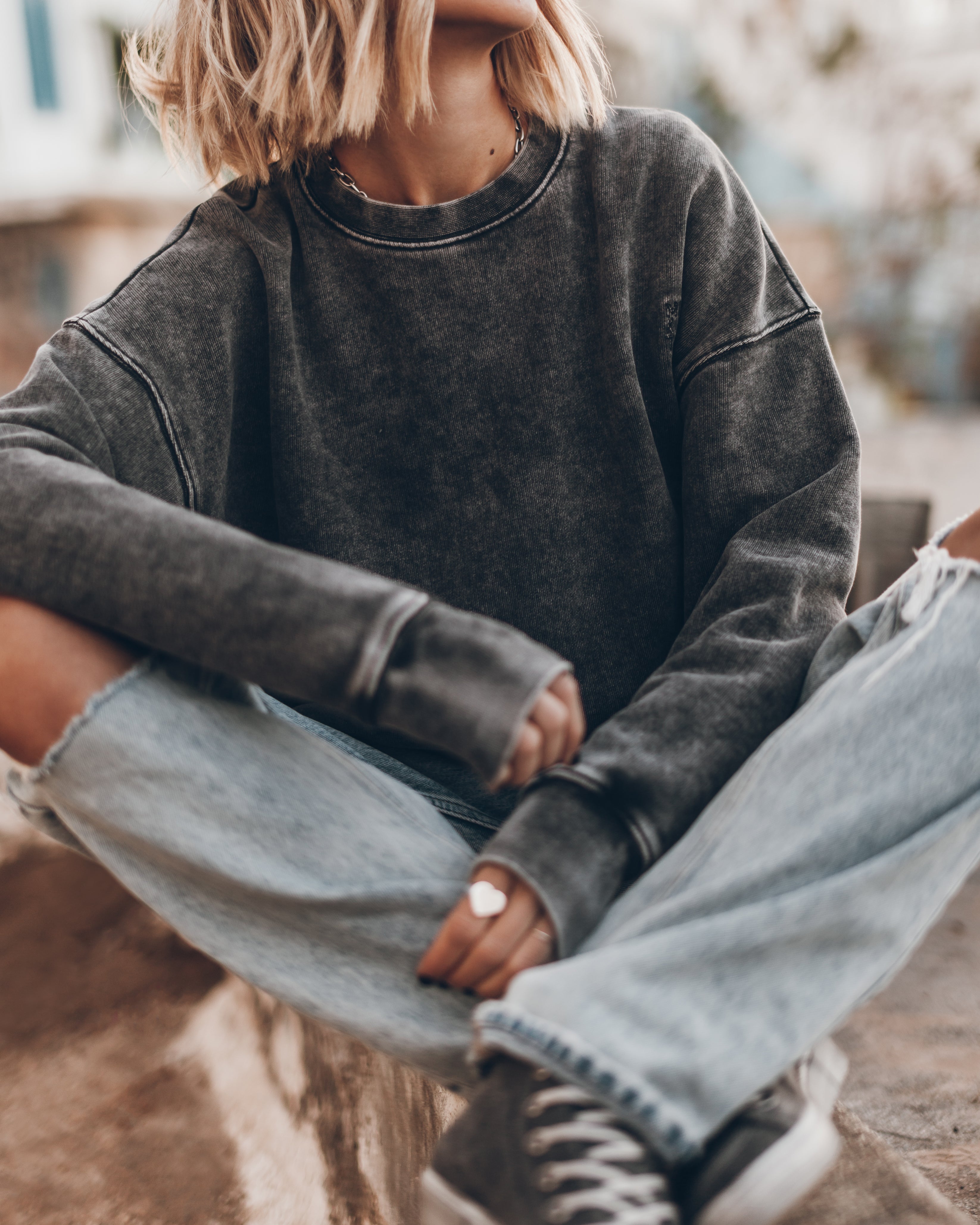 The Marble Grey Cozy Base Sweater