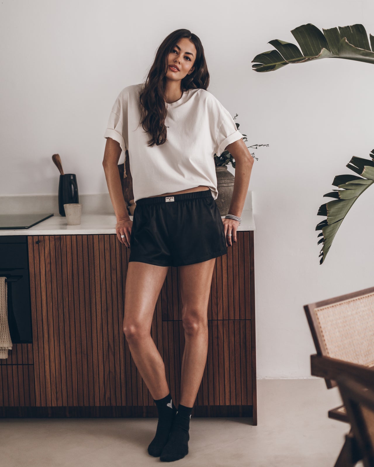 Off White Hearts On Fire Unisex Shirt Black Silk Boxer Shorts Dark Heart Socks - Product photo