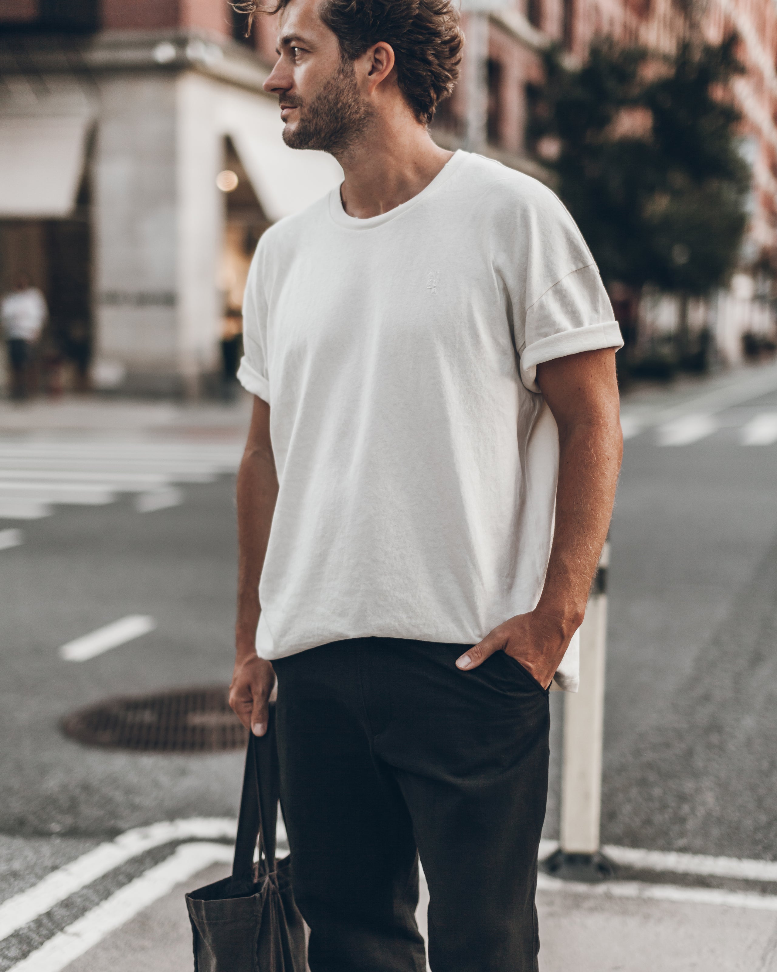 Off White Vintage Unisex Shirt Charcoal Small Canvas Bag Klemens - Product photo