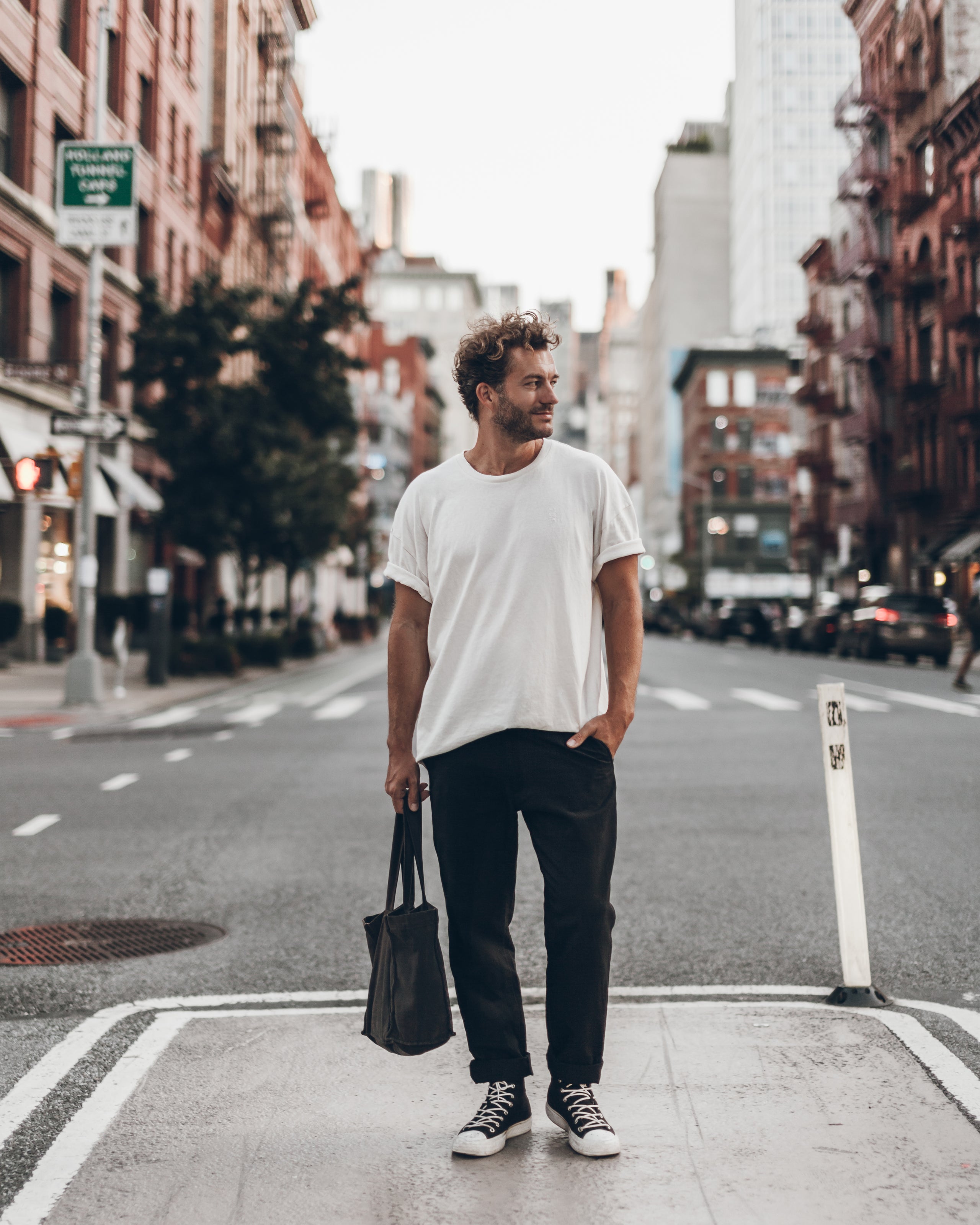 Off White Vintage Unisex Shirt Charcoal Small Canvas Bag Klemens - Product photo