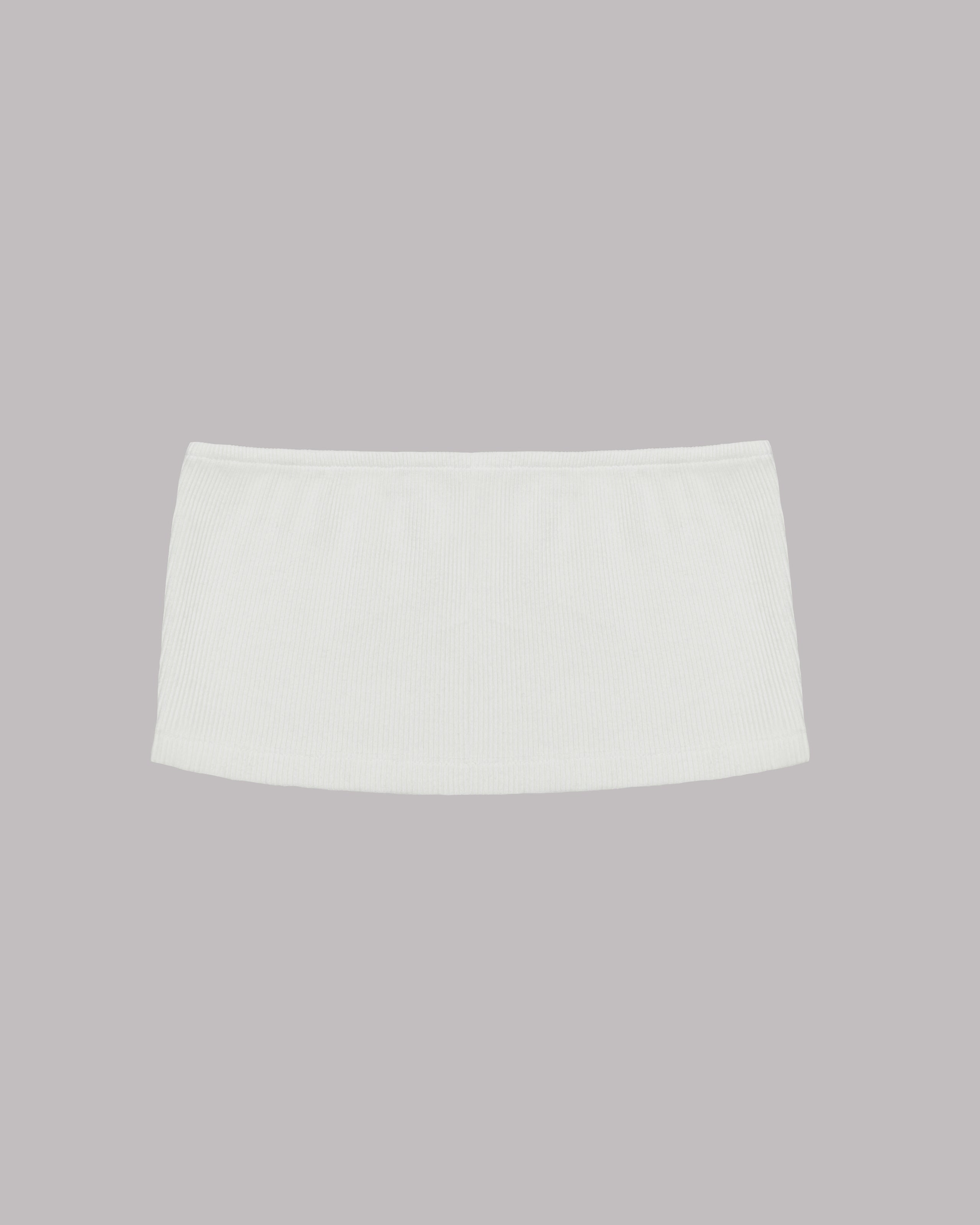 Offwhite Ribbed Tube Top - Product photo