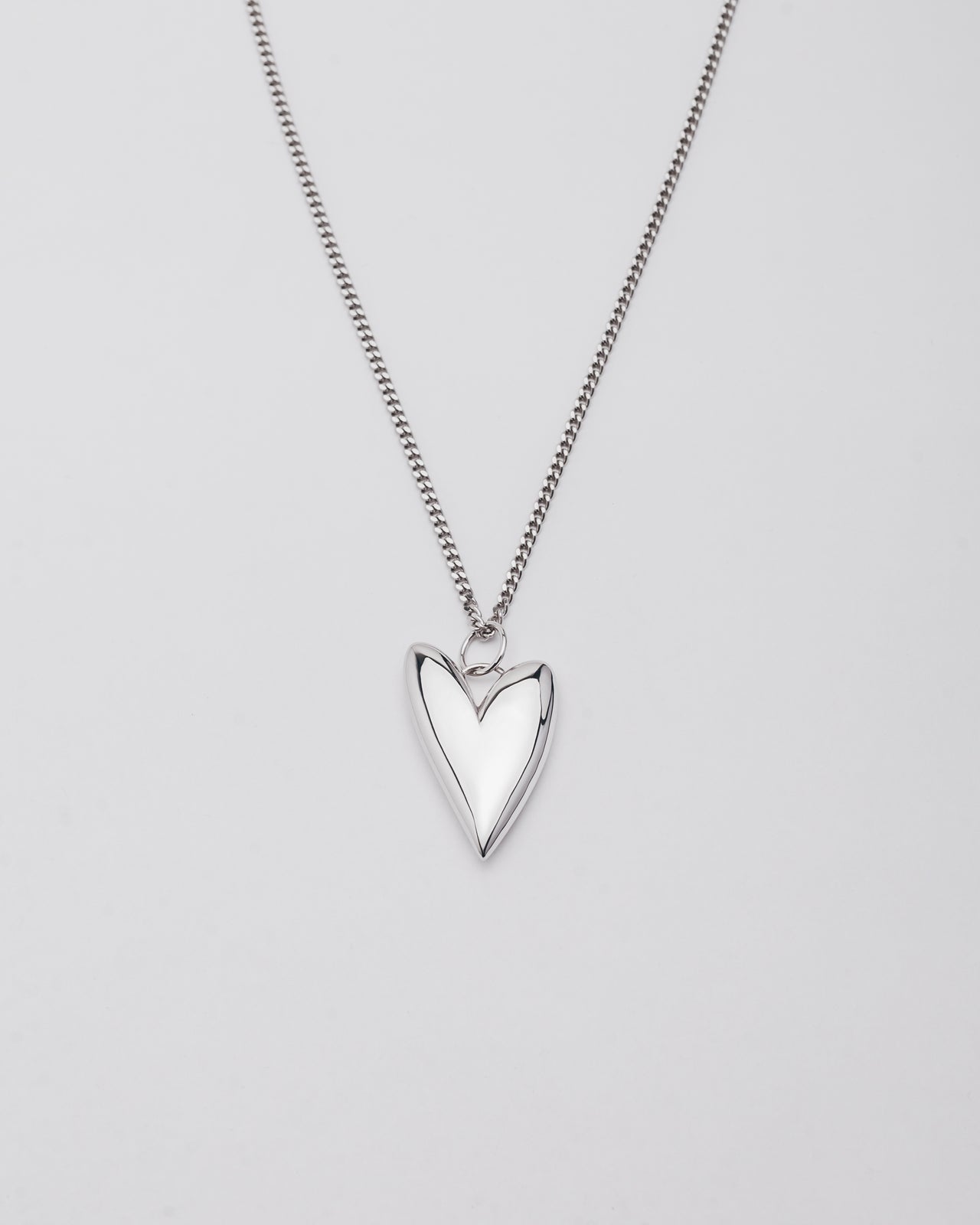 Silver Long Heart Necklace - Product photo