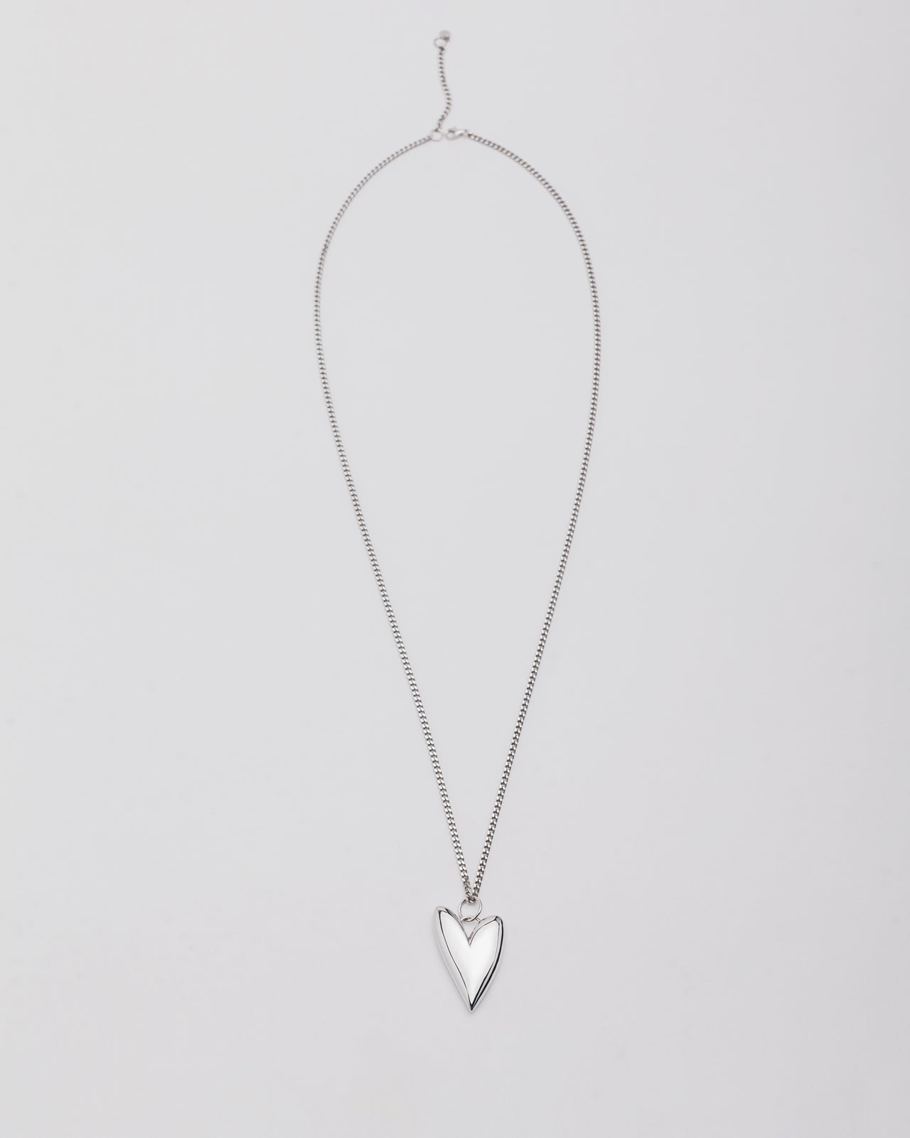 Silver Long Heart Necklace - Product photo