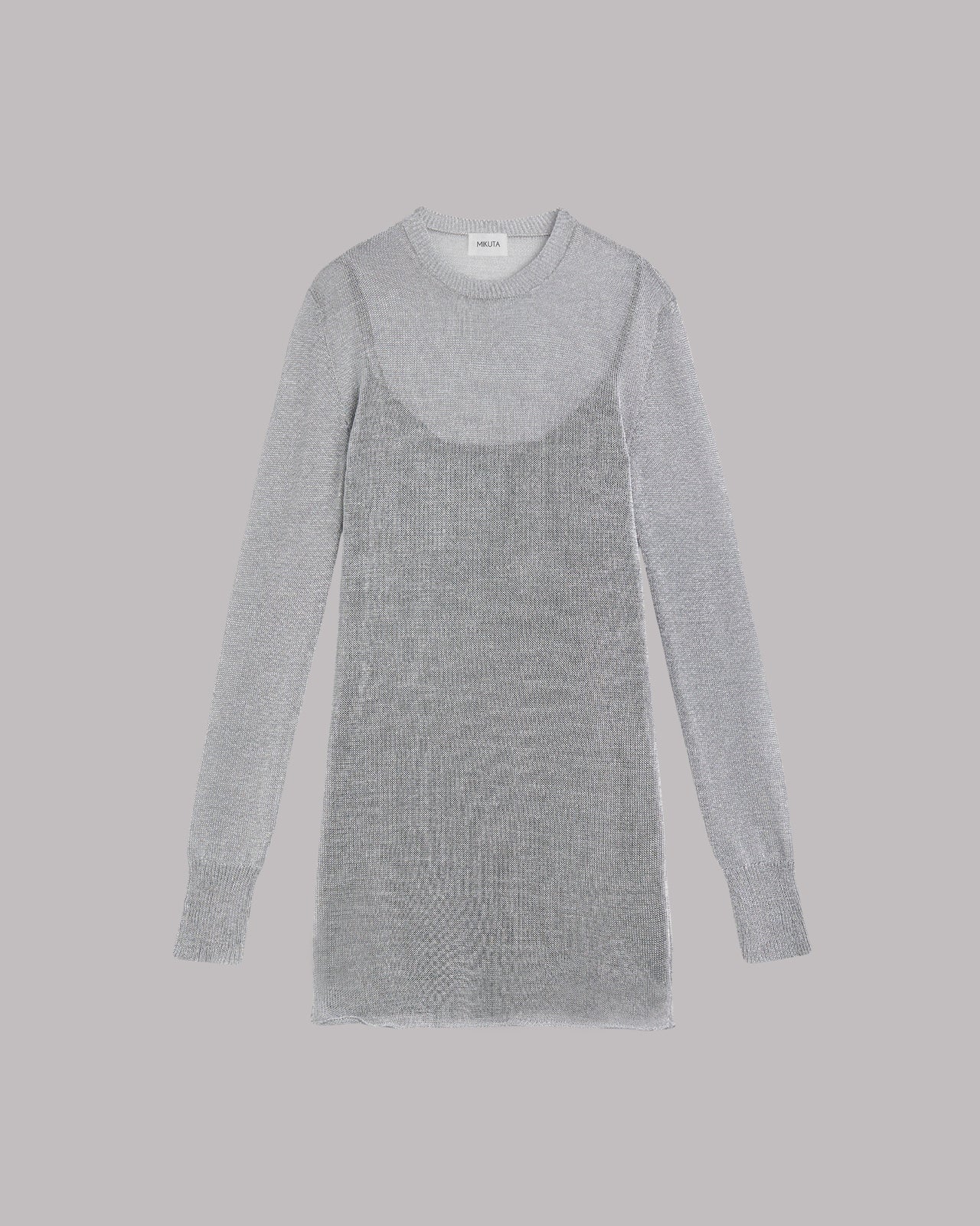 Silver Metallic Knit Dress - Product photo
