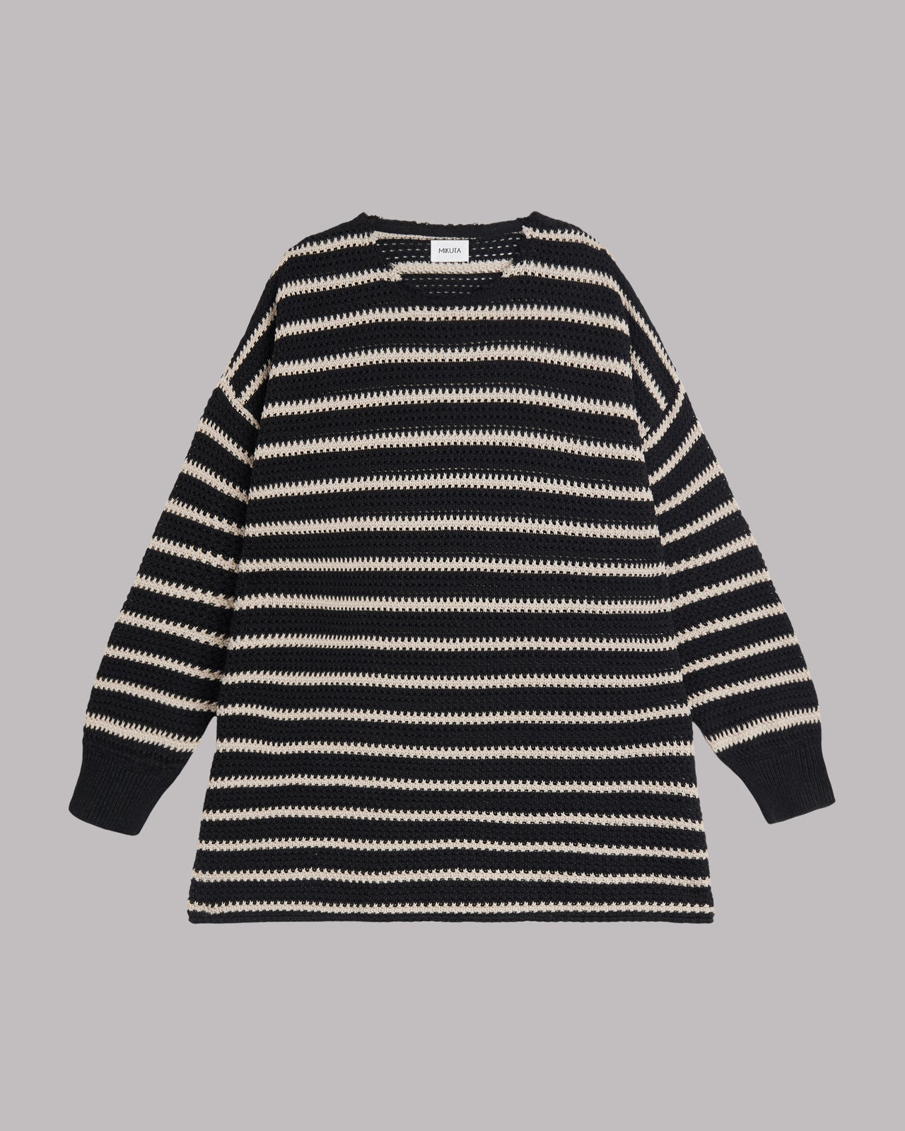 Striped Long Knitted Sweater - Product photo
