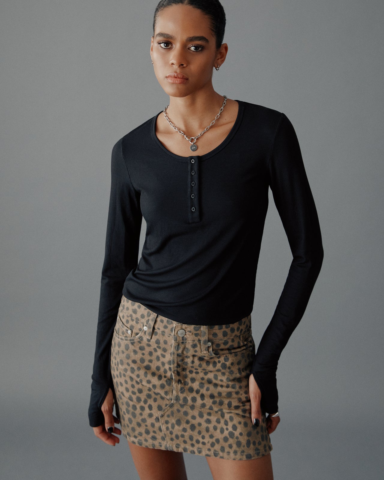 The Black Buttoned Ribbed Longsleeve