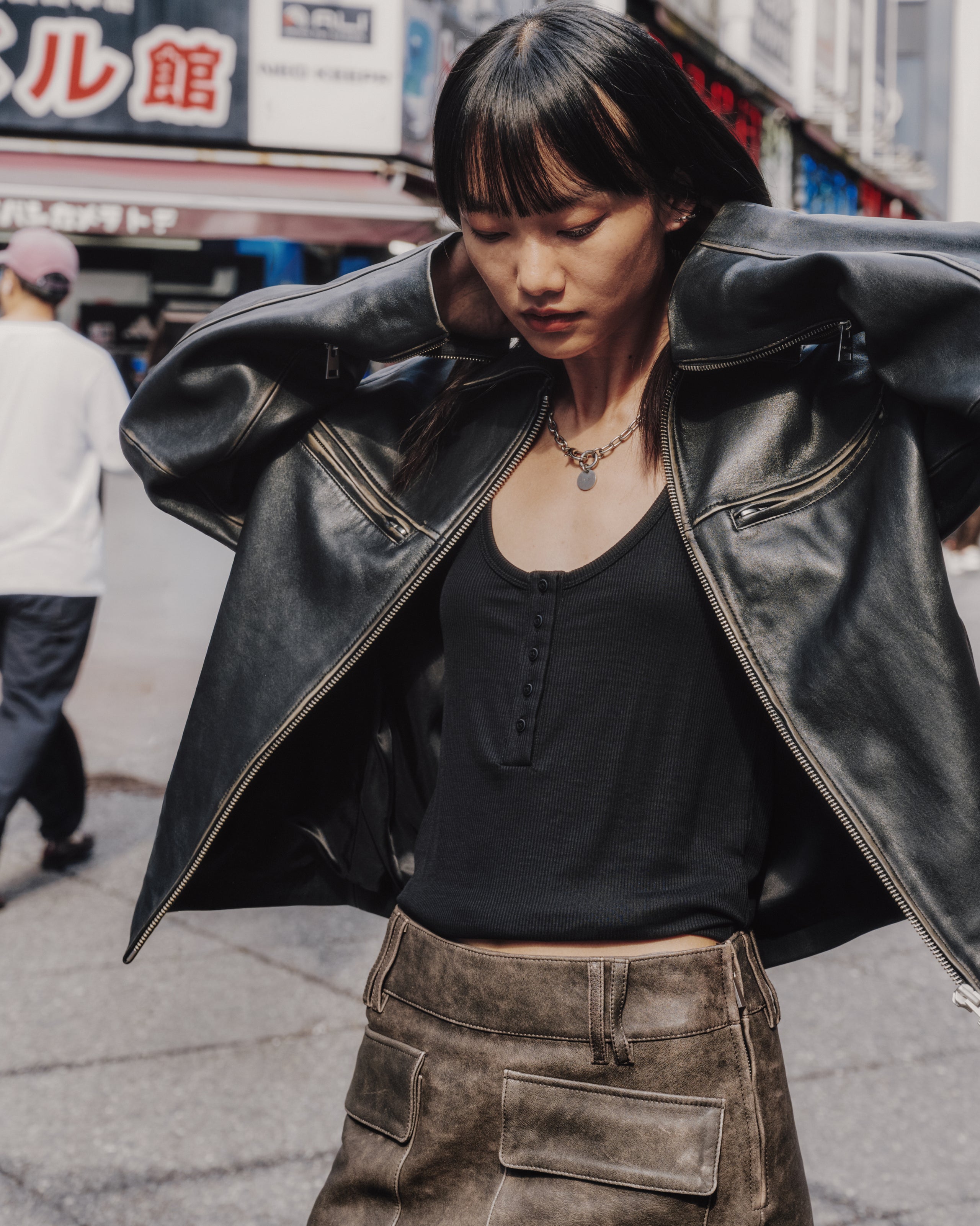 The Black Buttoned Tank Top