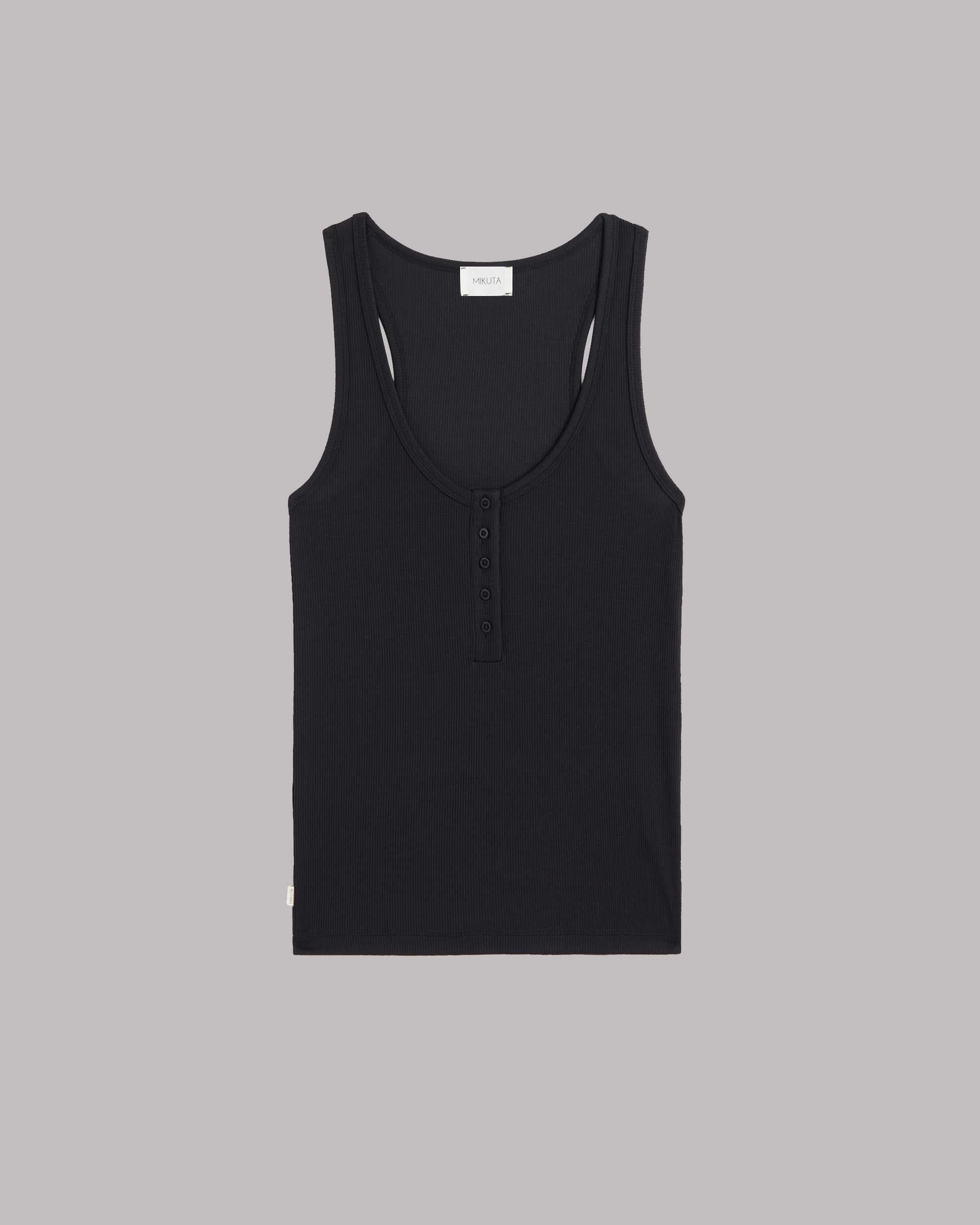 The Black Buttoned Tank Top