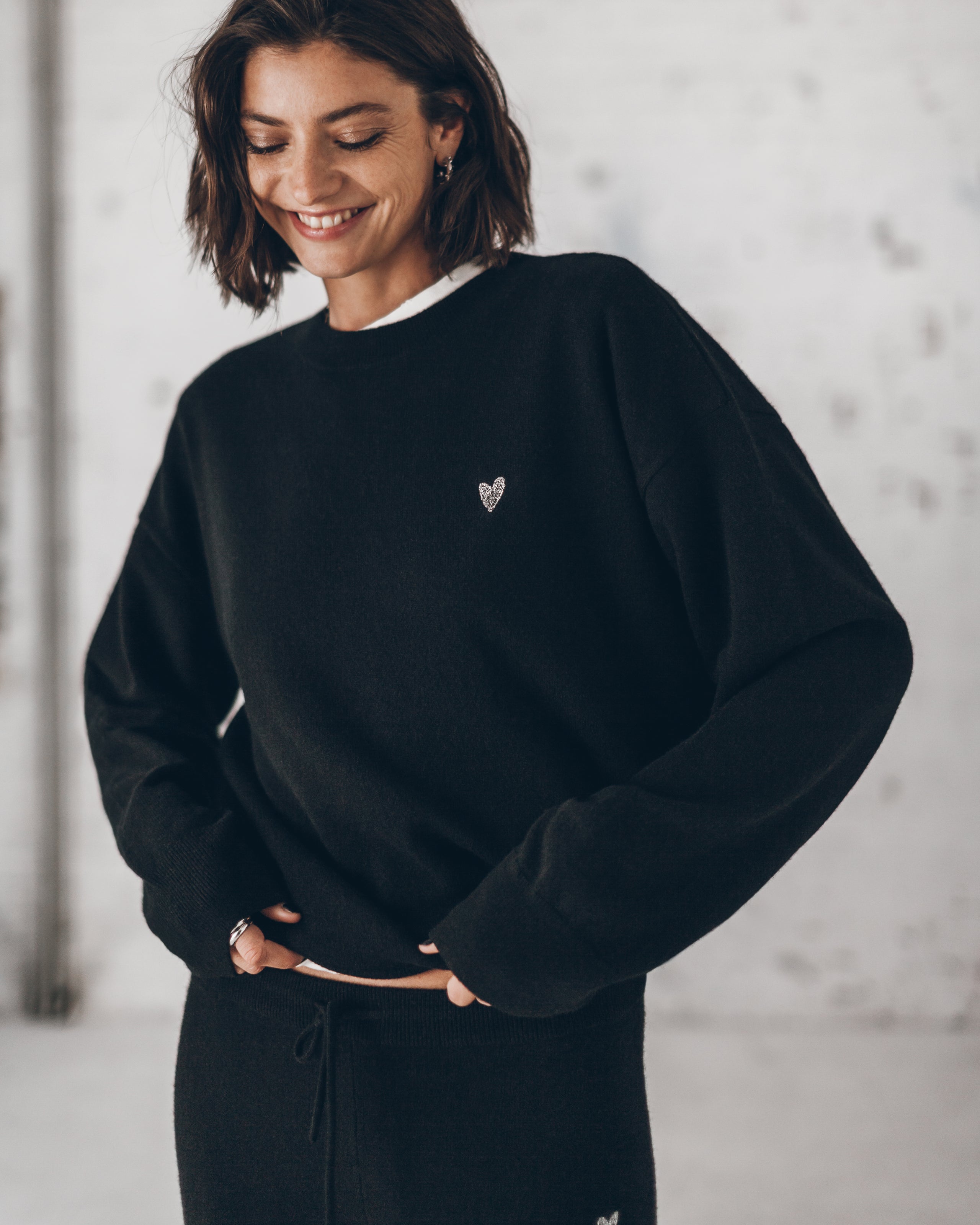 The Black Cashmere Knitted Sweater The Black Cashmere Knitted Pants The Black Mippers Studio Meli...