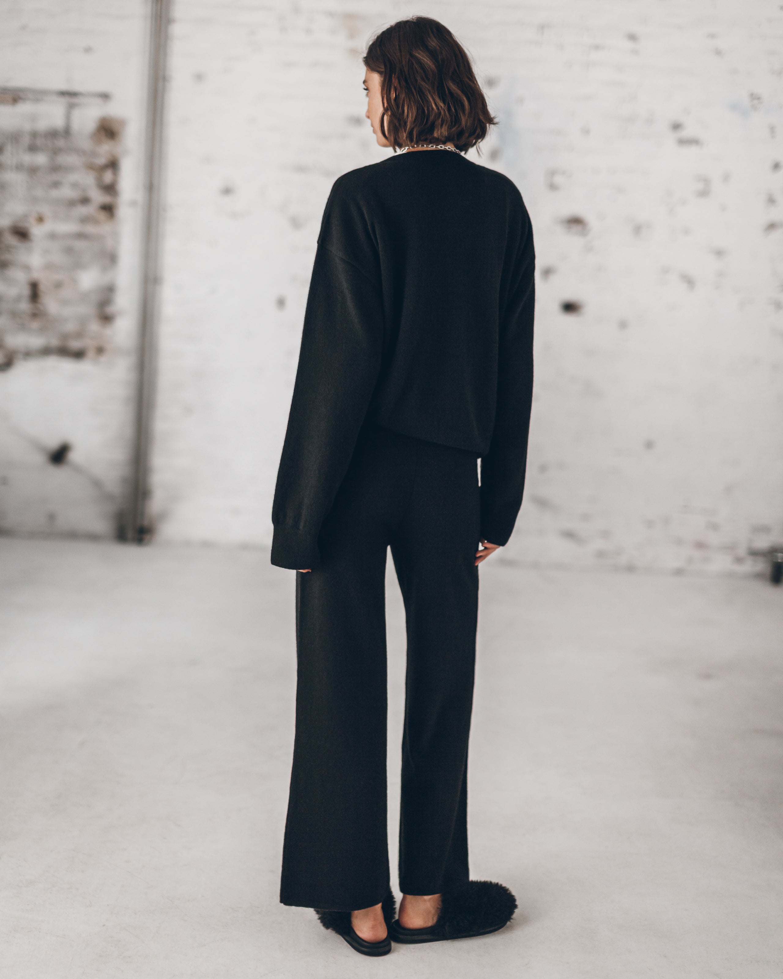 The Black Cashmere Knitted Sweater The Black Cashmere Knitted Pants The Black Mippers Studio Meli...