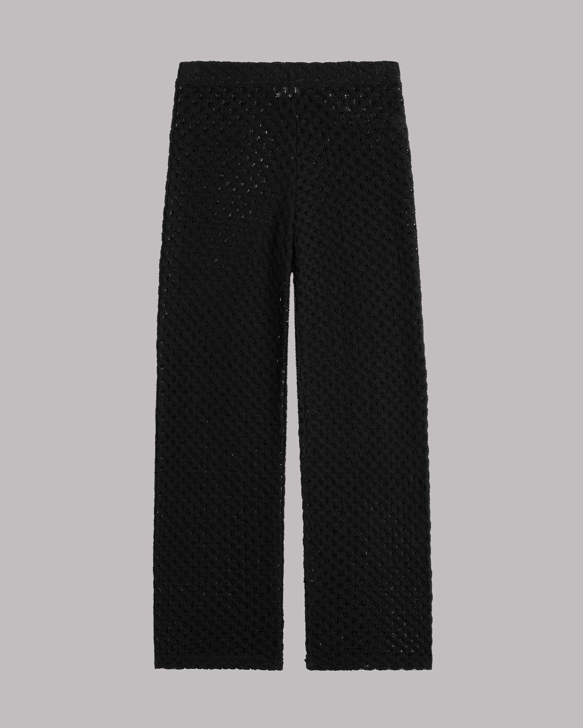 The Black Crochet Pants Product Shot - Product photo