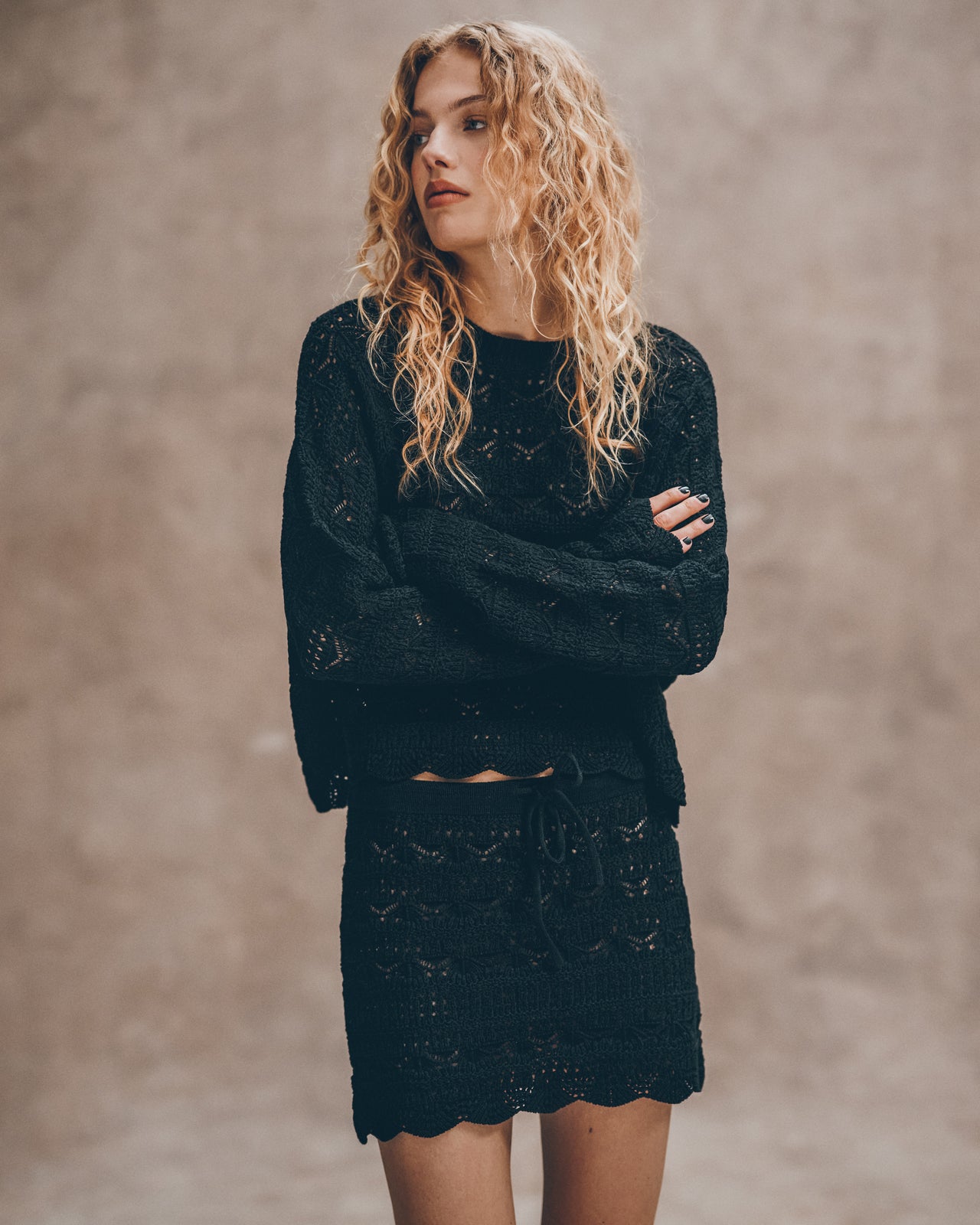 The Black Crochet Sweater