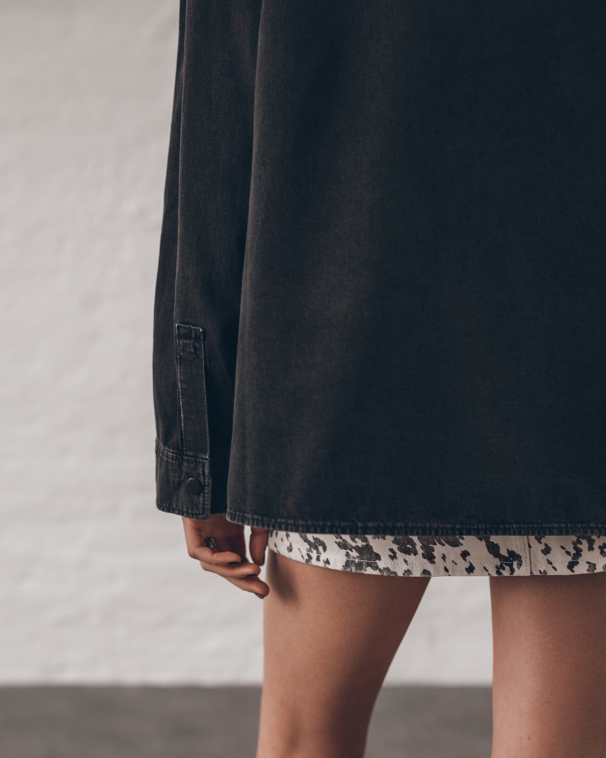 The Black Denim Overshirt The Dalmatian Denim Skirt Studio Sophia - Product photo
