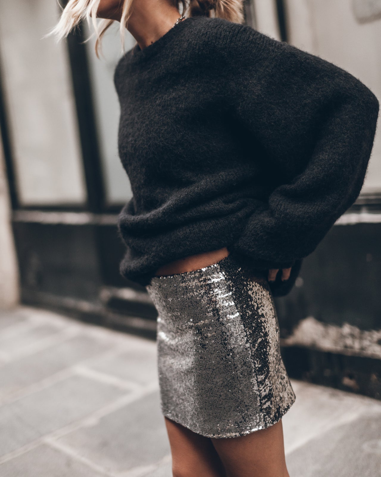 The Dark Mini Sequin Skirt