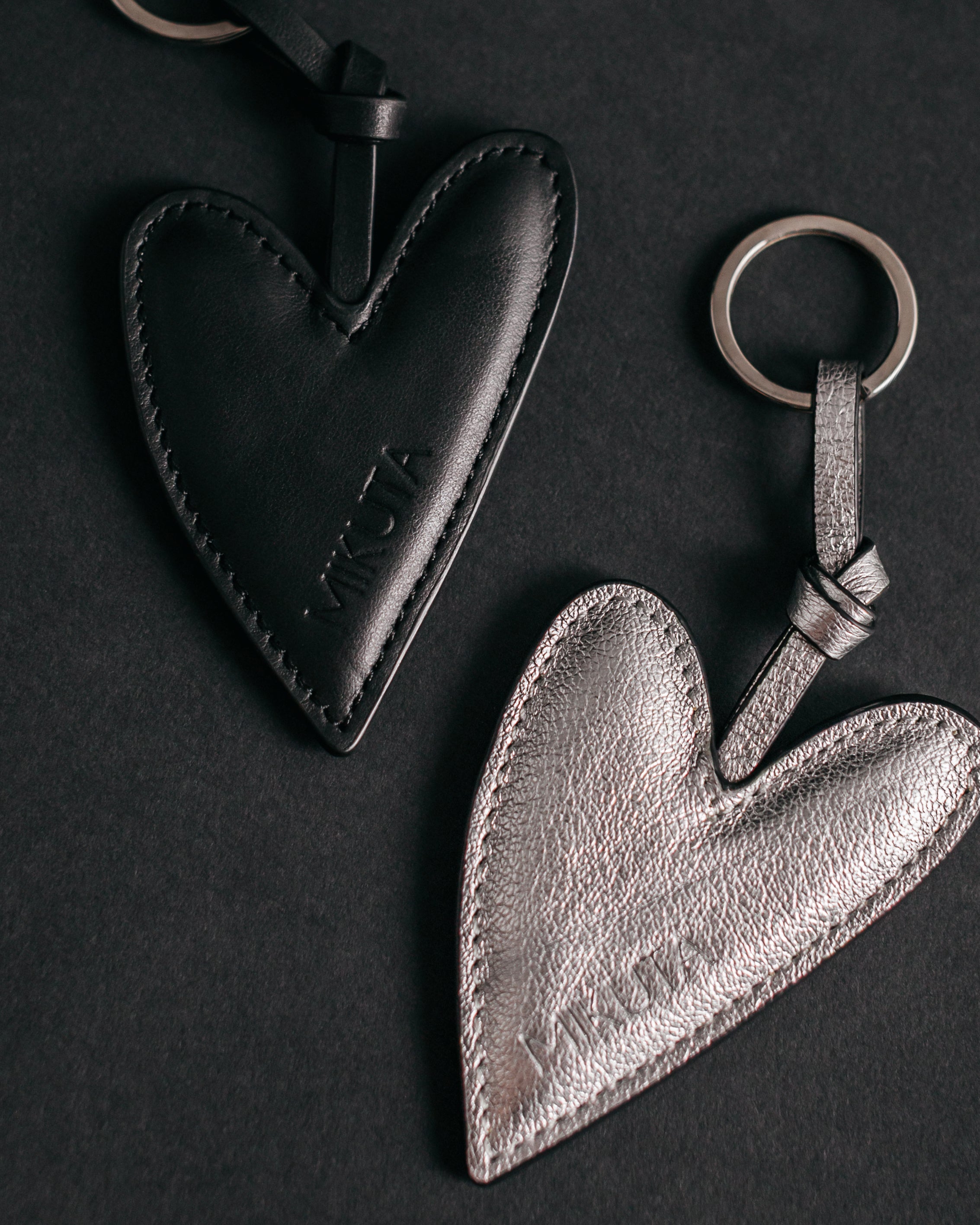 Black heart keyring product shot - romantic Valentine's gift