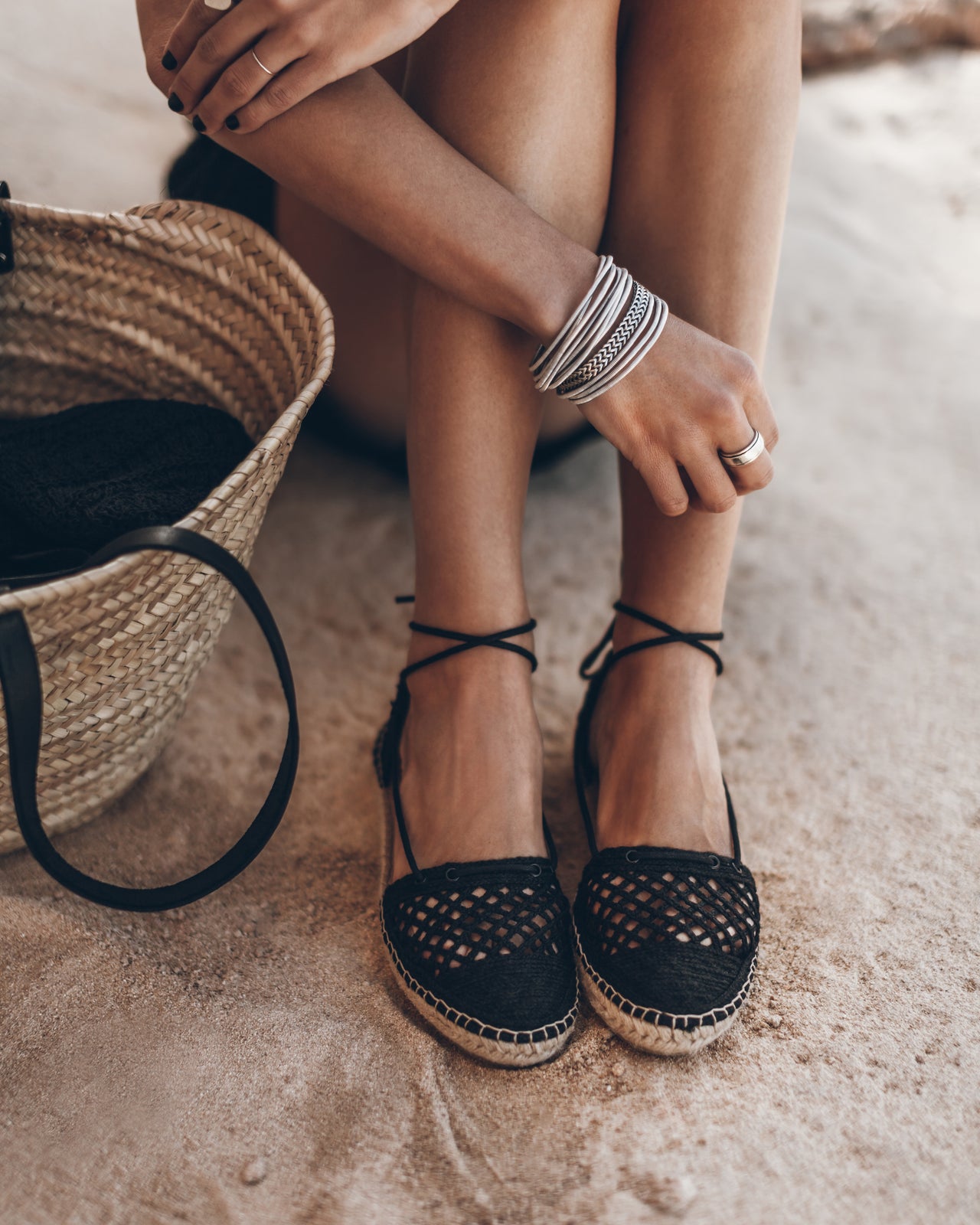 The Black Laced Espadrilles