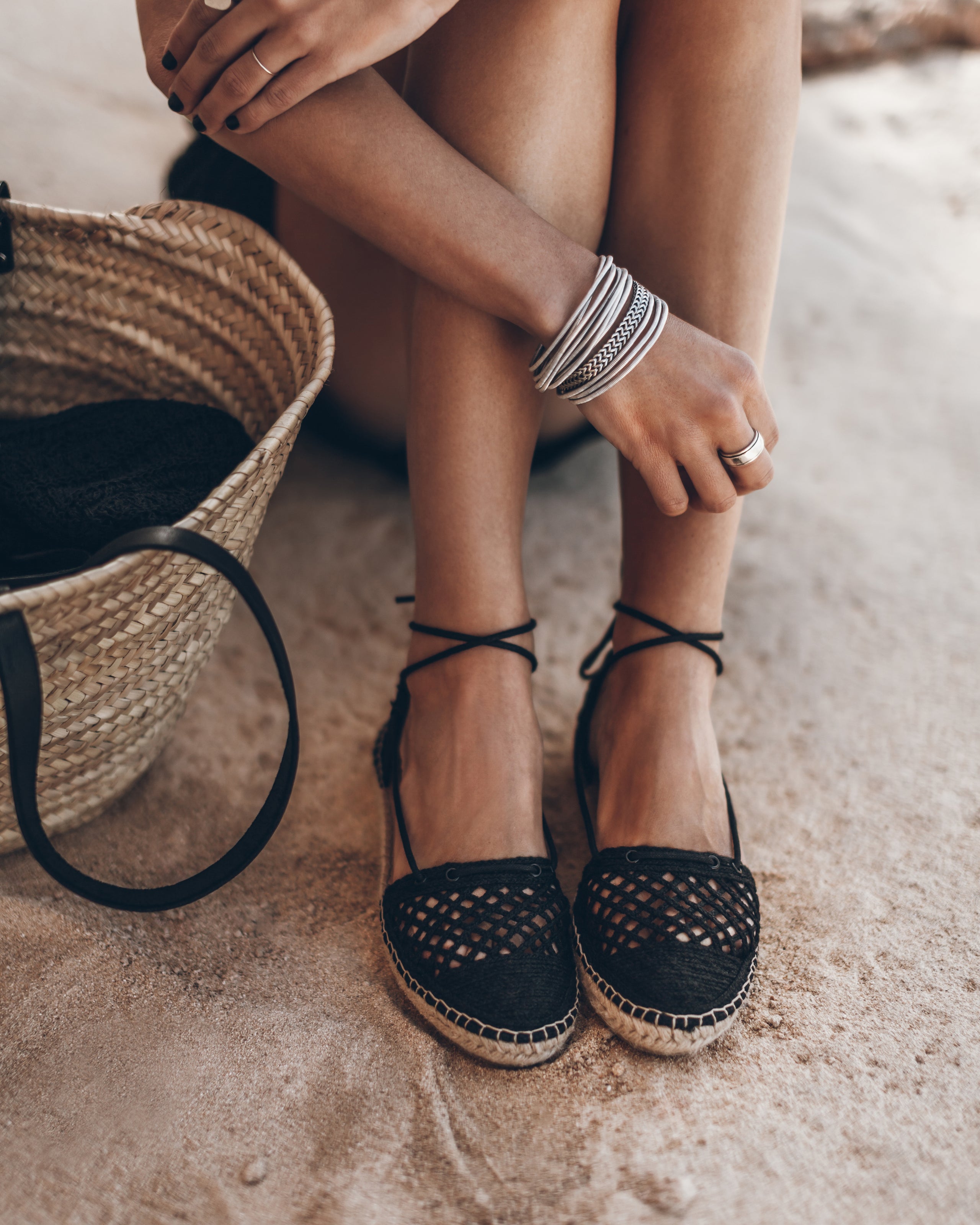 The Black Laced Espadrilles - Product photo