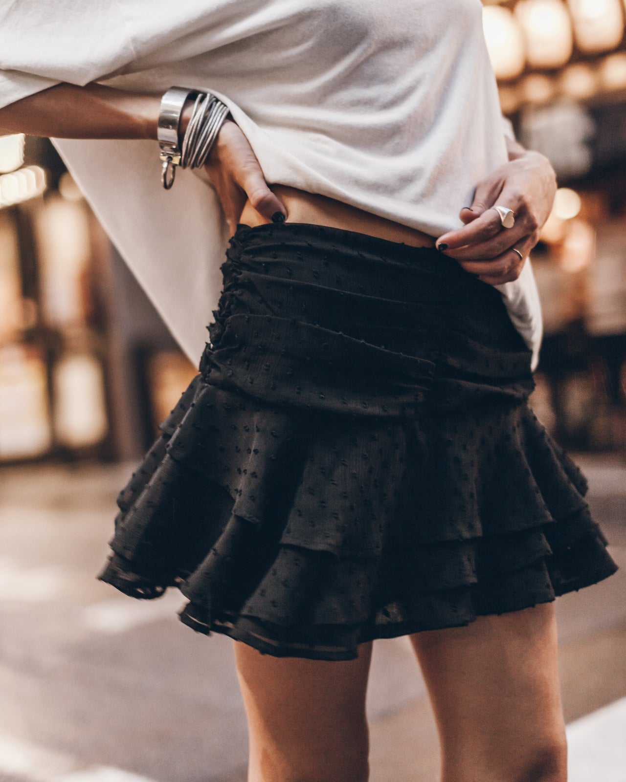 The Black Ruffle Skort