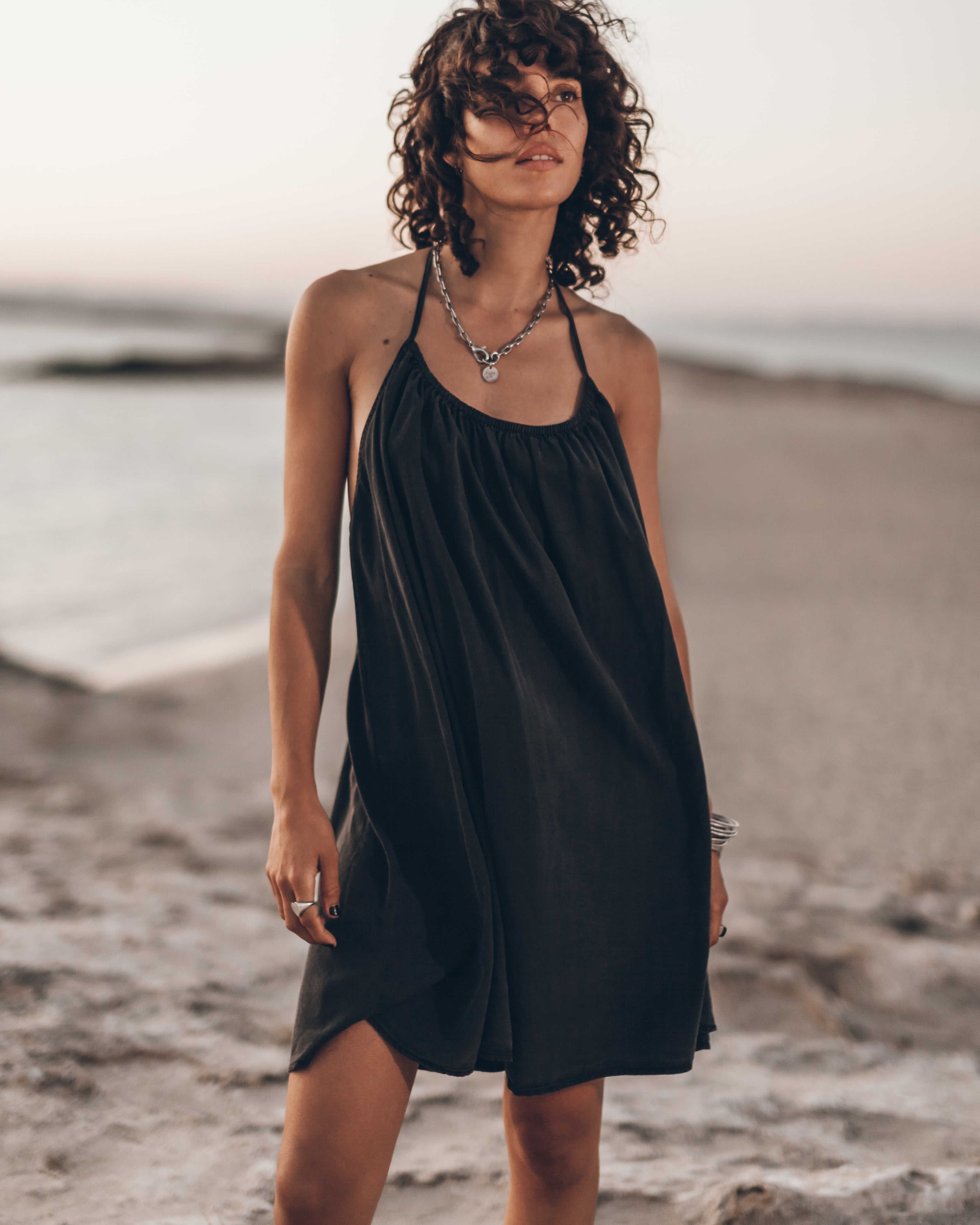 MIKUTA | The Black Short Beach Dress | Designer Clothes & Apparel | L MIKUTA | The Black Short Beach Dress | Designer Clothes & Apparel | L