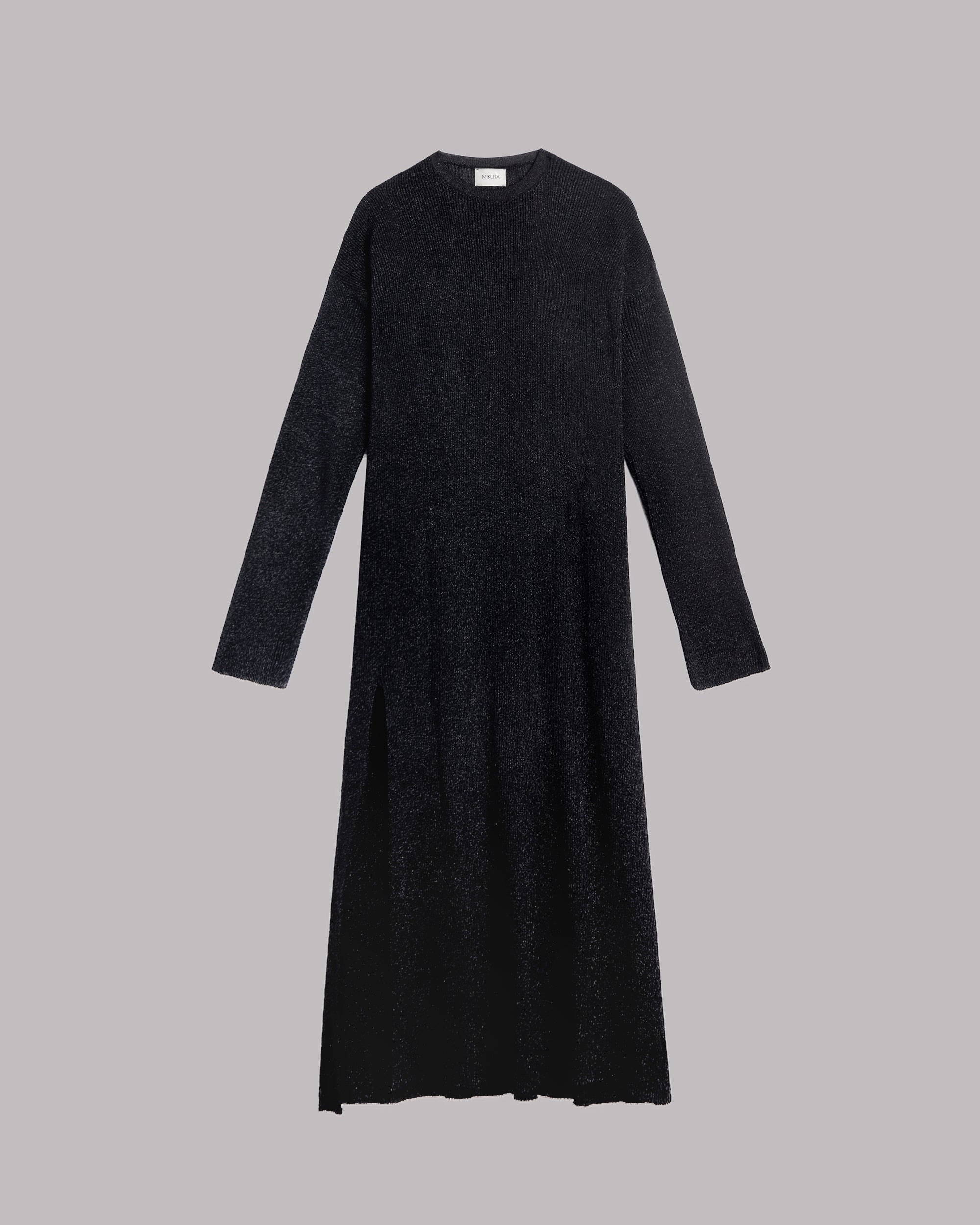 The Black Sparkly Loose Longsleeve Dress